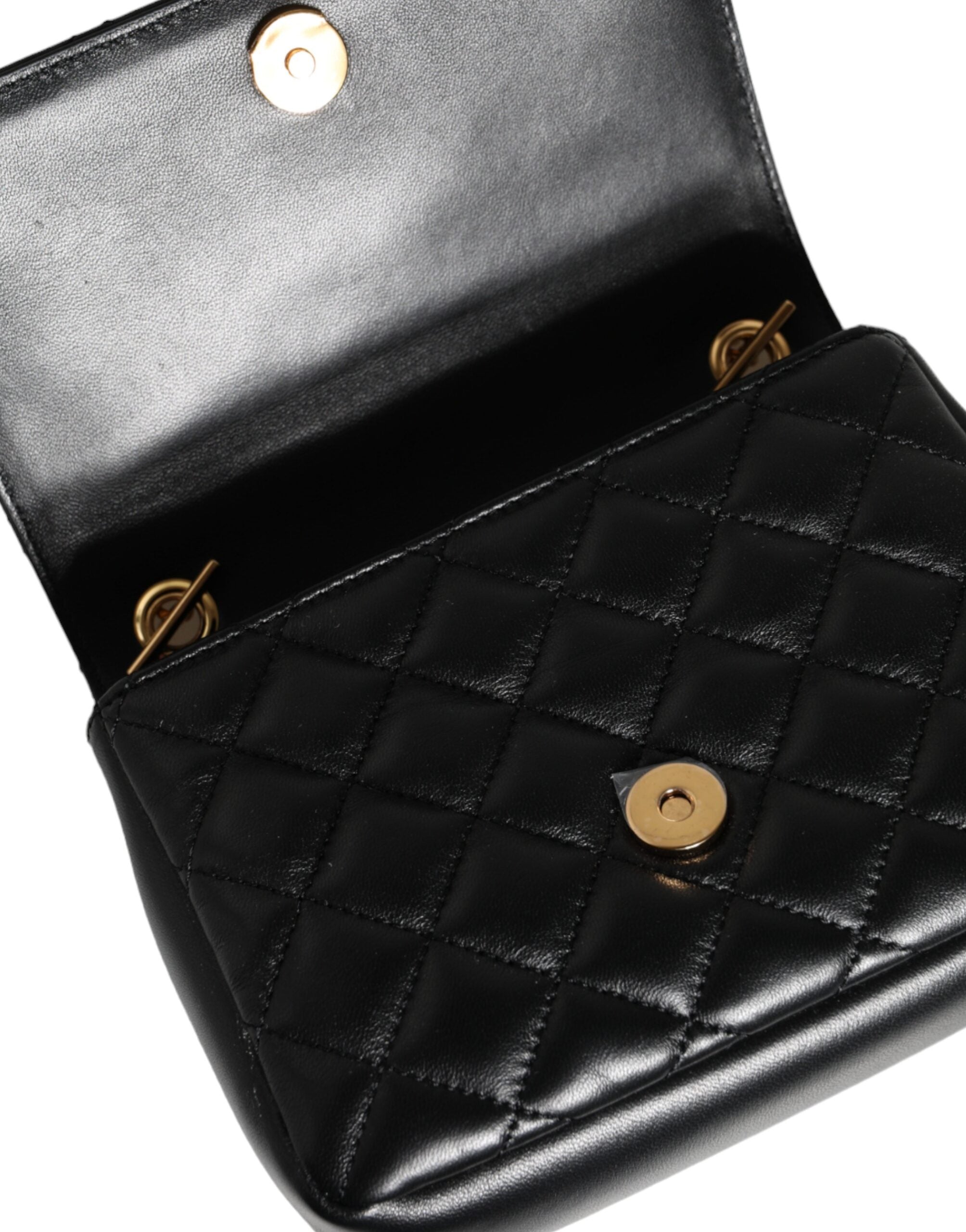 Versace Black Quilted Lambskin Leather Crossbody Shoulder Bag - Luksuslaukut ja asusteet Versace - Tutustu YVES JAVANNI® 