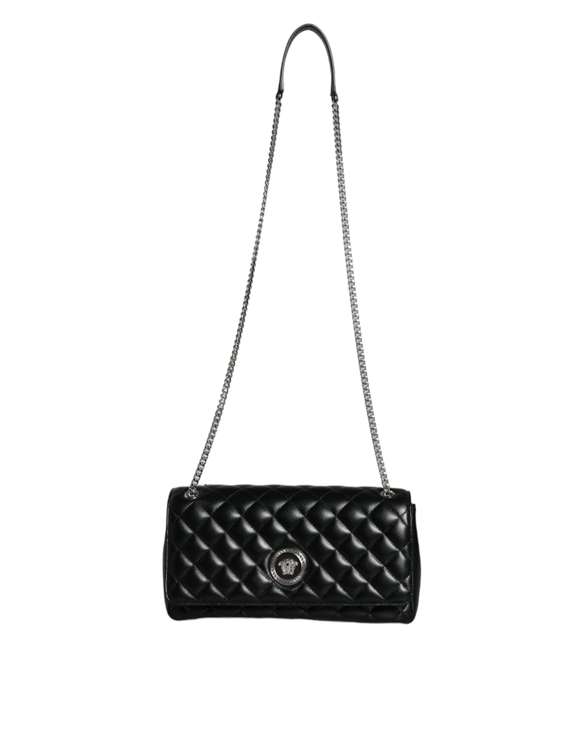 Versace Black Quilted Lambskin Leather Crossbody Shoulder Bag - Luksuslaukut ja asusteet Versace - Tutustu YVES JAVANNI® 