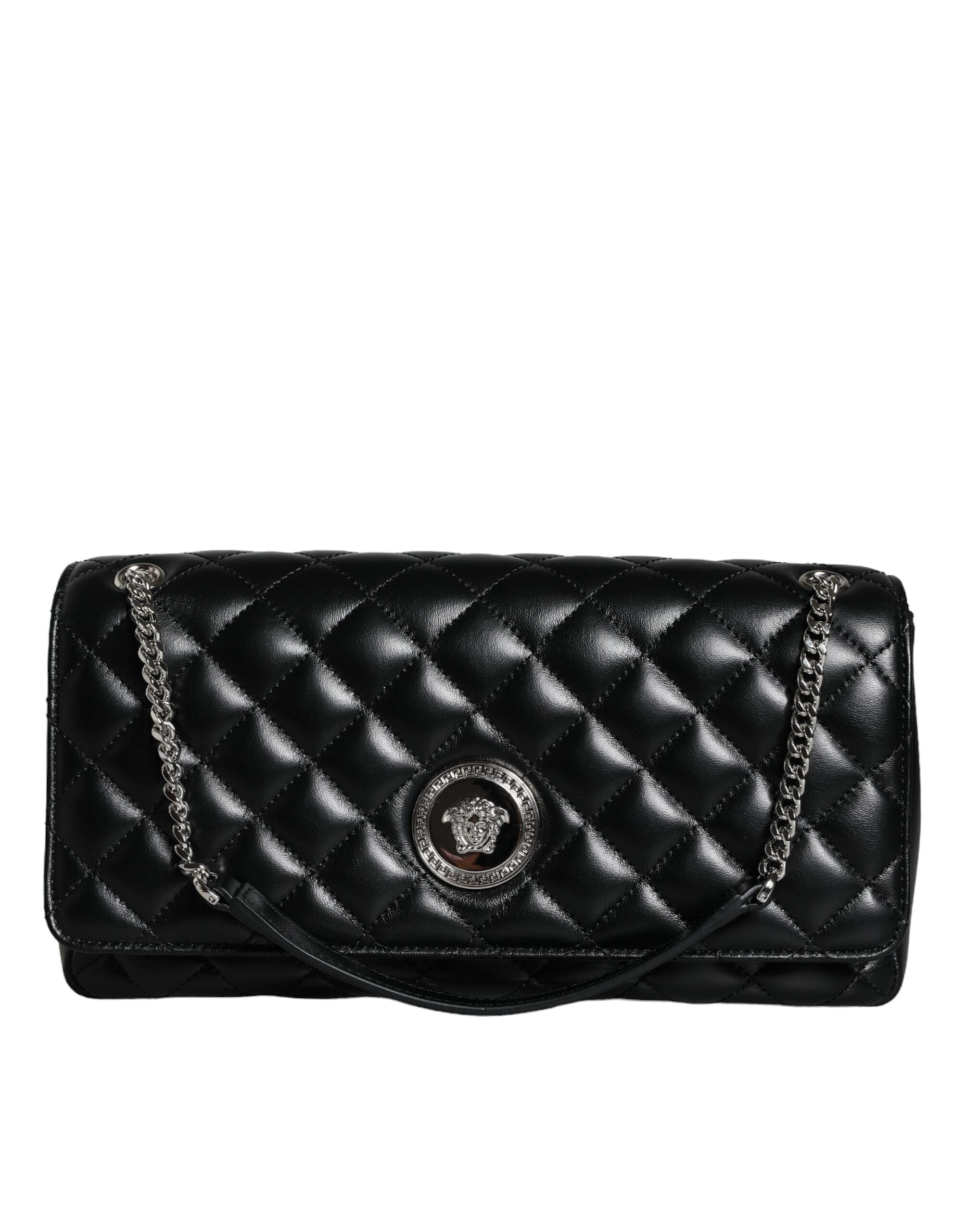 Versace Black Quilted Lambskin Leather Crossbody Shoulder Bag - Luksuslaukut ja asusteet Versace - Tutustu YVES JAVANNI® 