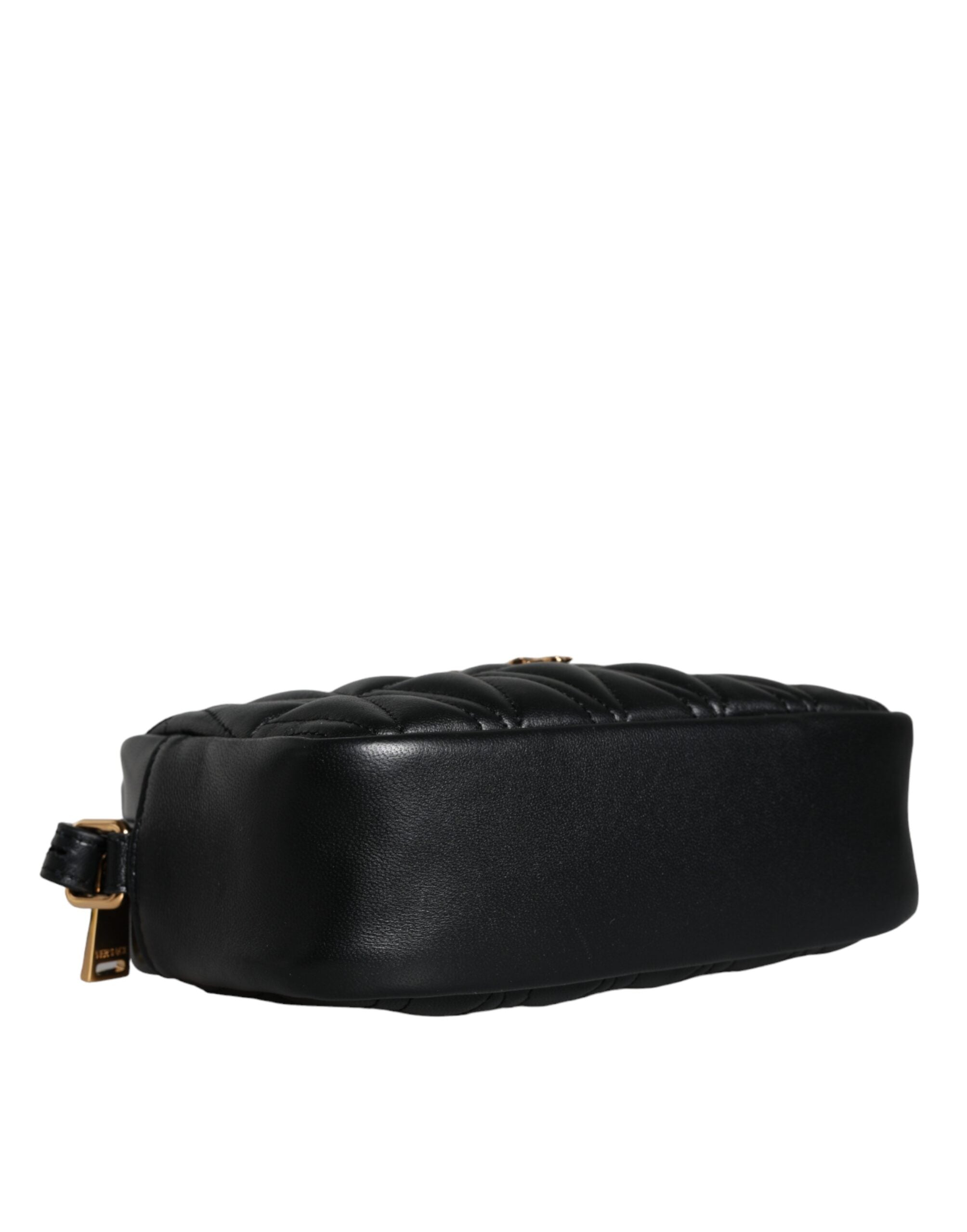 Versace Black Quilted Lamb Leather Camera Case Shoulder Bag - Luksuslaukut ja asusteet Versace - Tutustu YVES JAVANNI® 