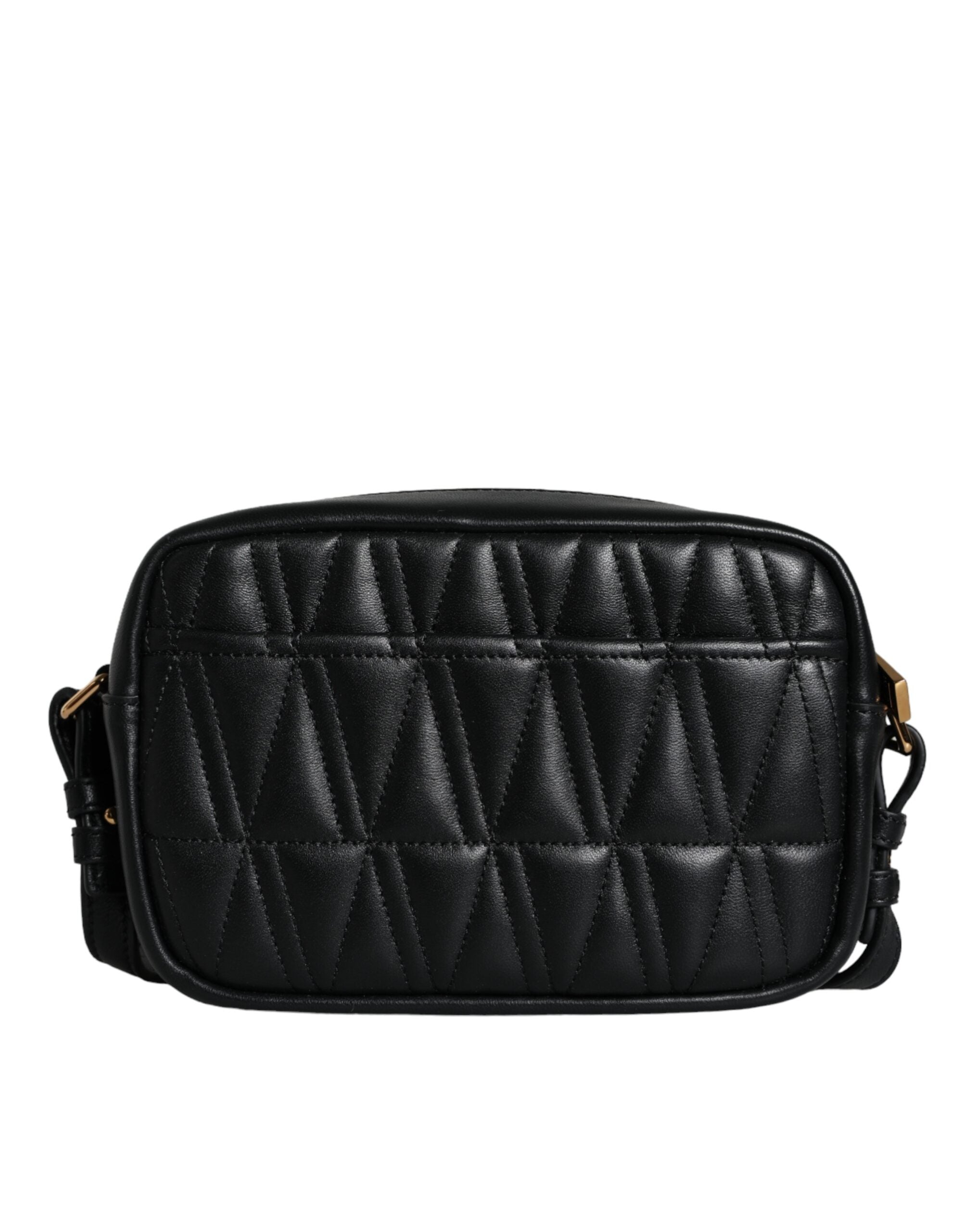 Versace Black Quilted Lamb Leather Camera Case Shoulder Bag - Luksuslaukut ja asusteet Versace - Tutustu YVES JAVANNI® 