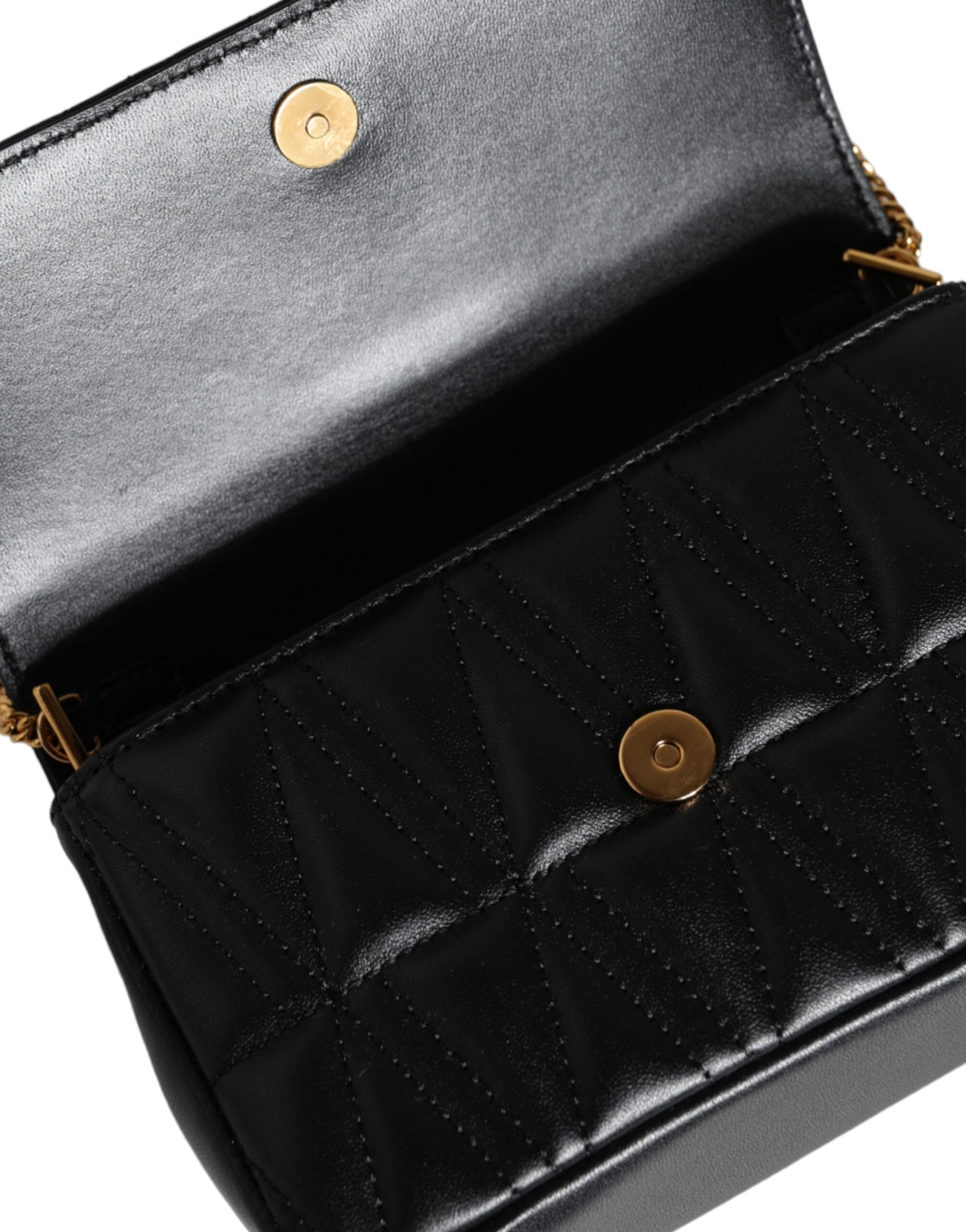 Versace Black Mini Nappa Leather Crossbody Shoulder Bag - Luksuslaukut ja asusteet Versace - Tutustu YVES JAVANNI® 