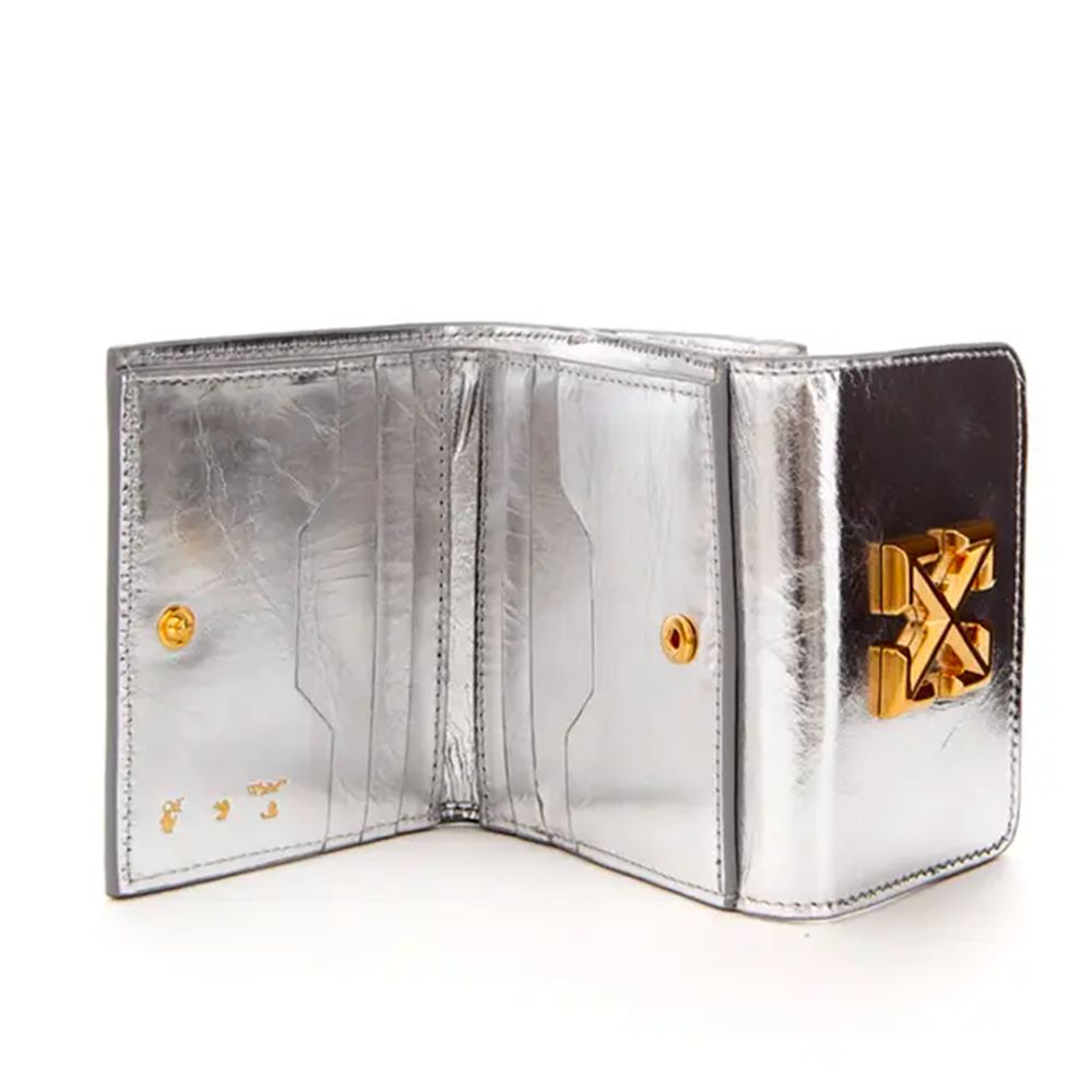 Off-White Silver Leather Wallet - Luksuslaukut ja asusteet Off-White - Tutustu YVES JAVANNI® 