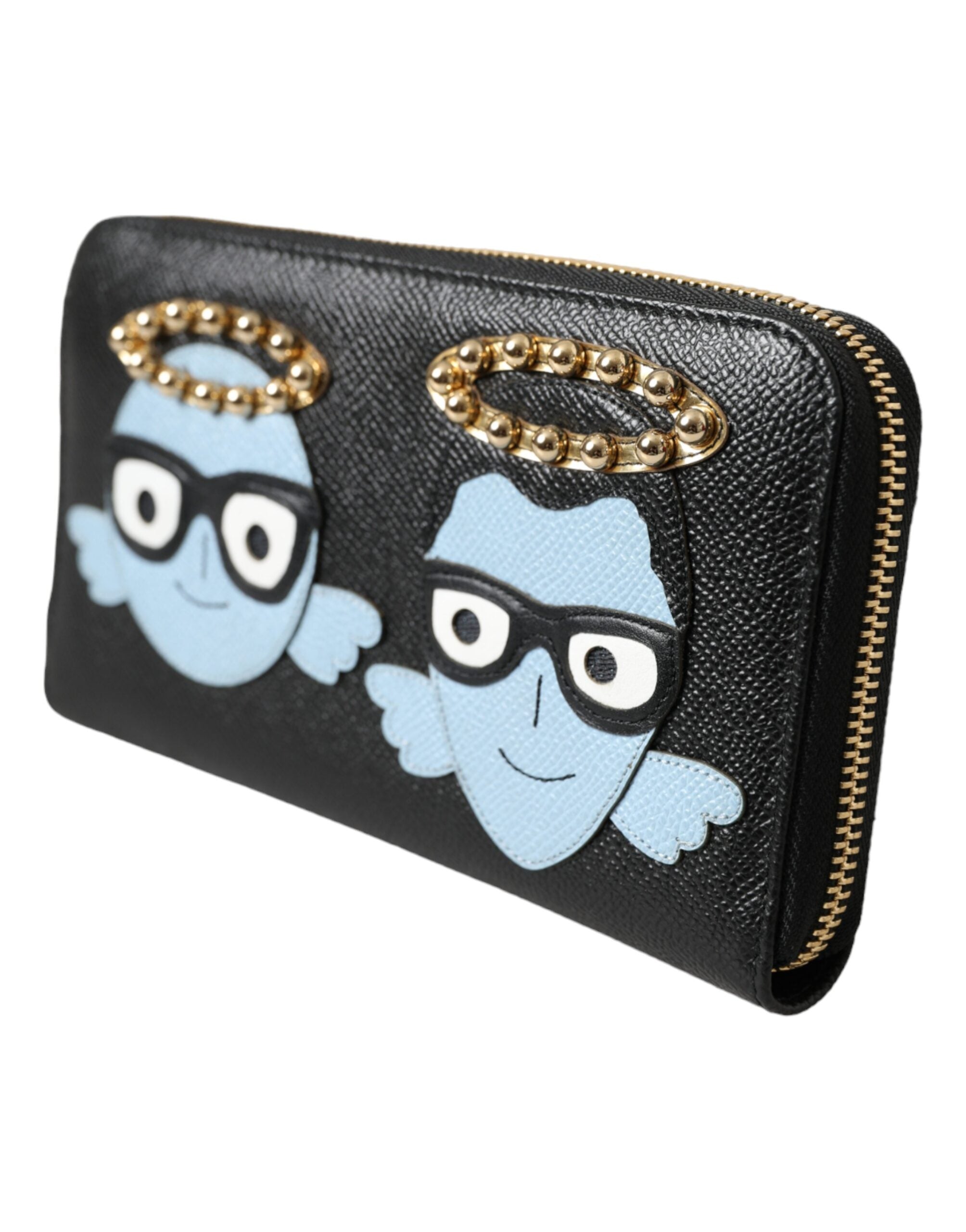 Dolce & Gabbana Black Blue Leather #DGFAMILY Zipper Continental Men Wallet - Luksusmuotia Dolce & Gabbana - Tutustu YVES JAVANNI® 