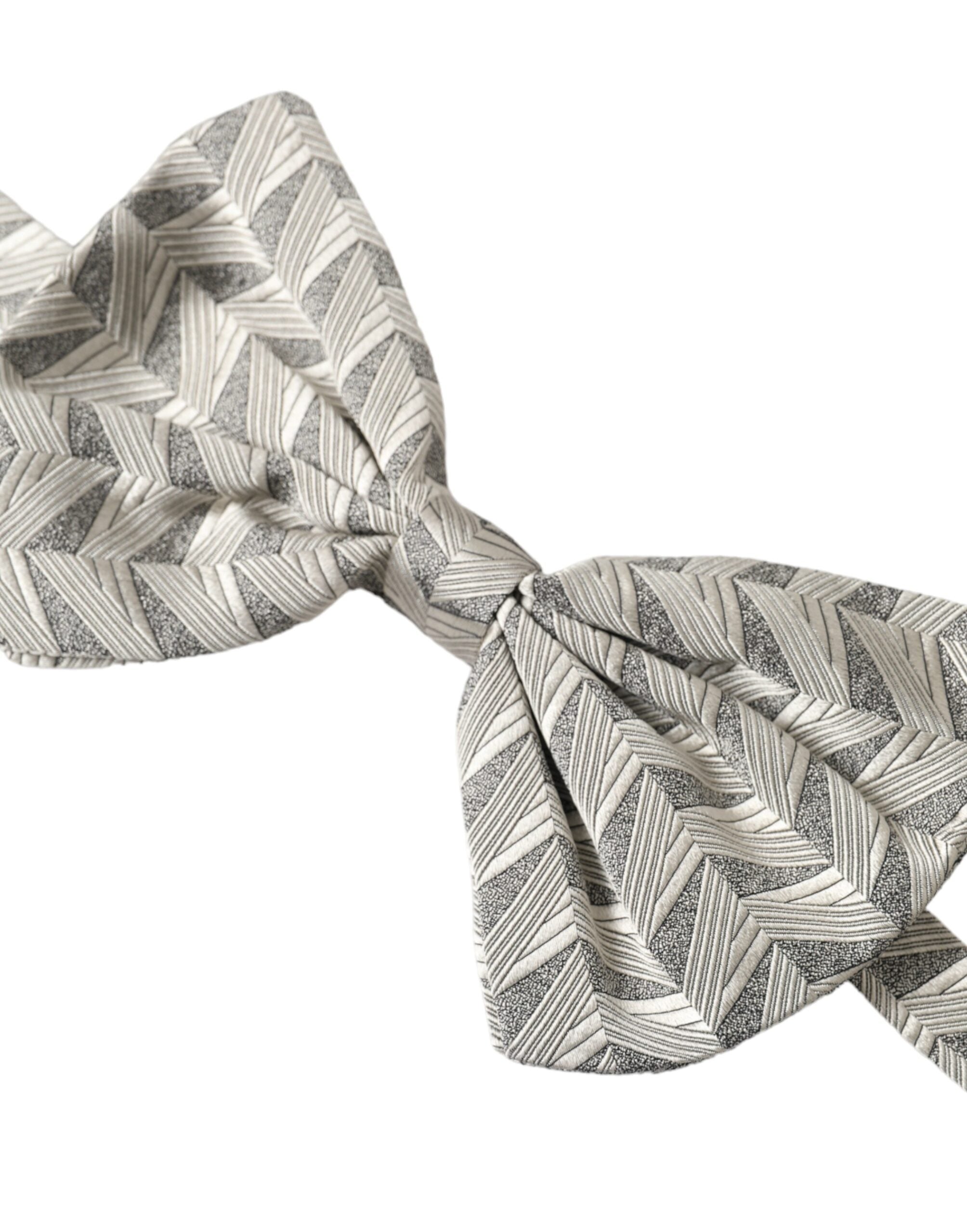 Dolce & Gabbana Silver Fantasy Print Adjustable Neck Bow Tie Men - Luksusmuotia Dolce & Gabbana - Tutustu YVES JAVANNI® 