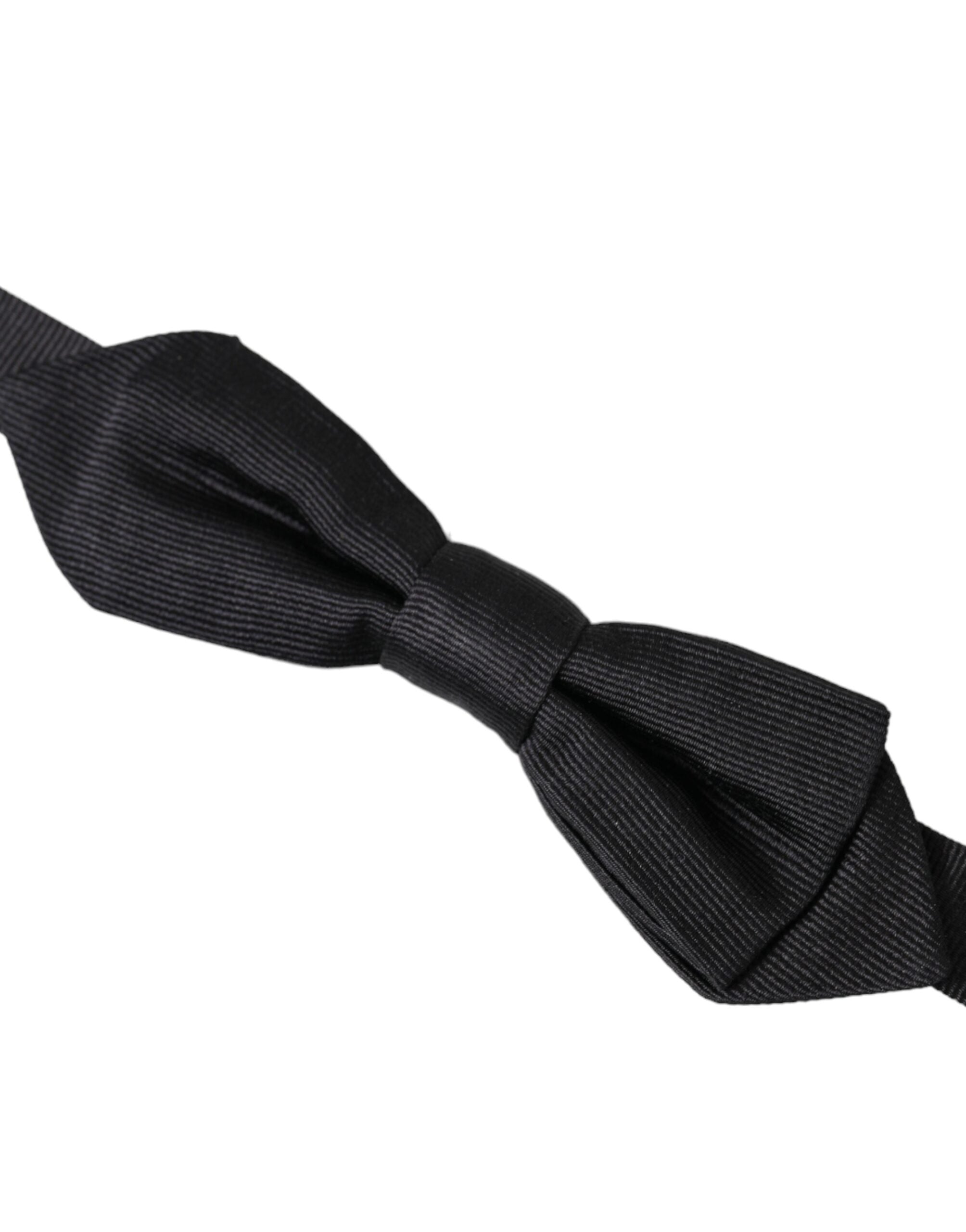 Dolce & Gabbana Black Silk Adjustable Neck Men Bow Tie - Luksusmuotia Dolce & Gabbana - Tutustu YVES JAVANNI® 