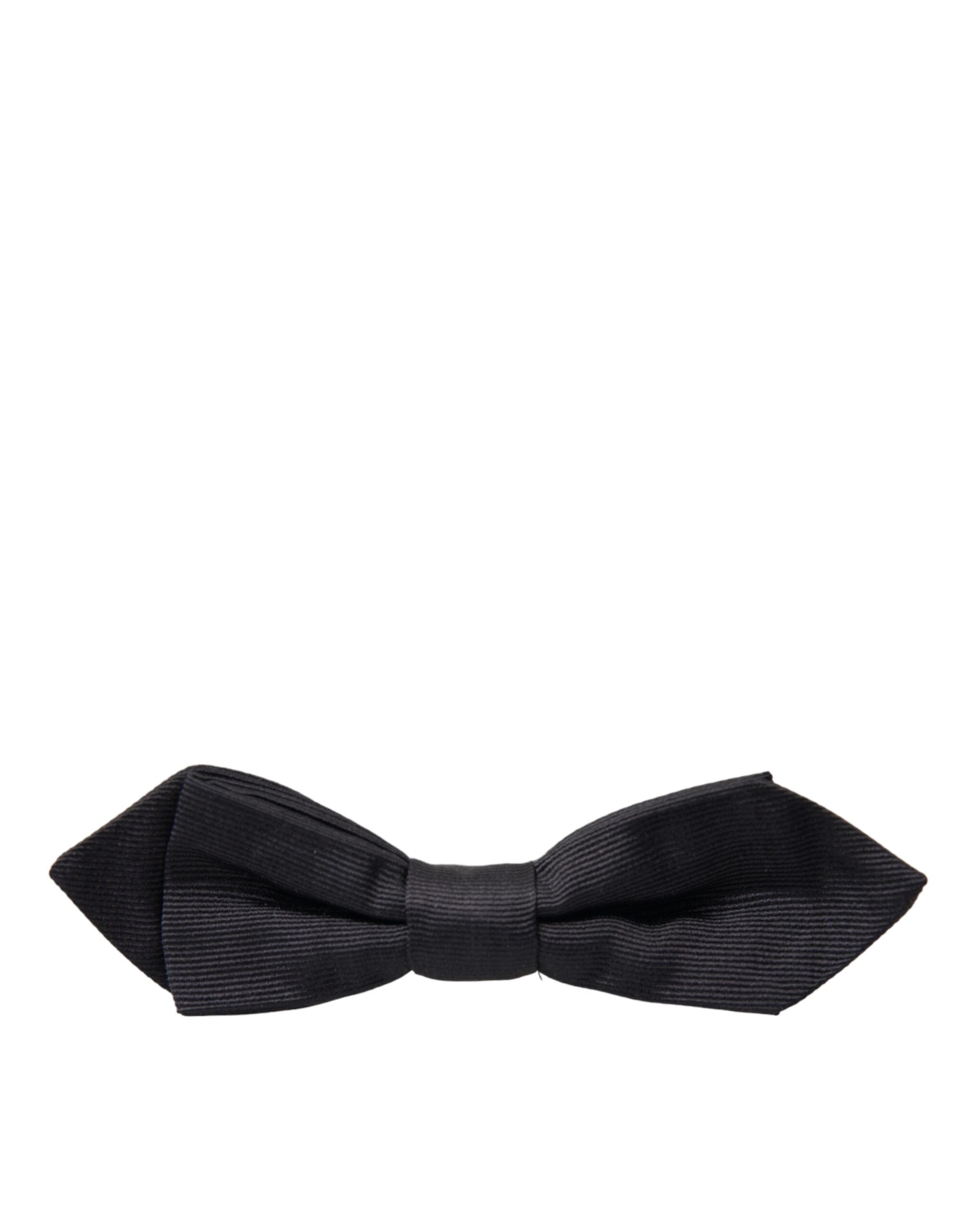 Dolce & Gabbana Black Silk Adjustable Neck Men Bow Tie - Luksusmuotia Dolce & Gabbana - Tutustu YVES JAVANNI® 