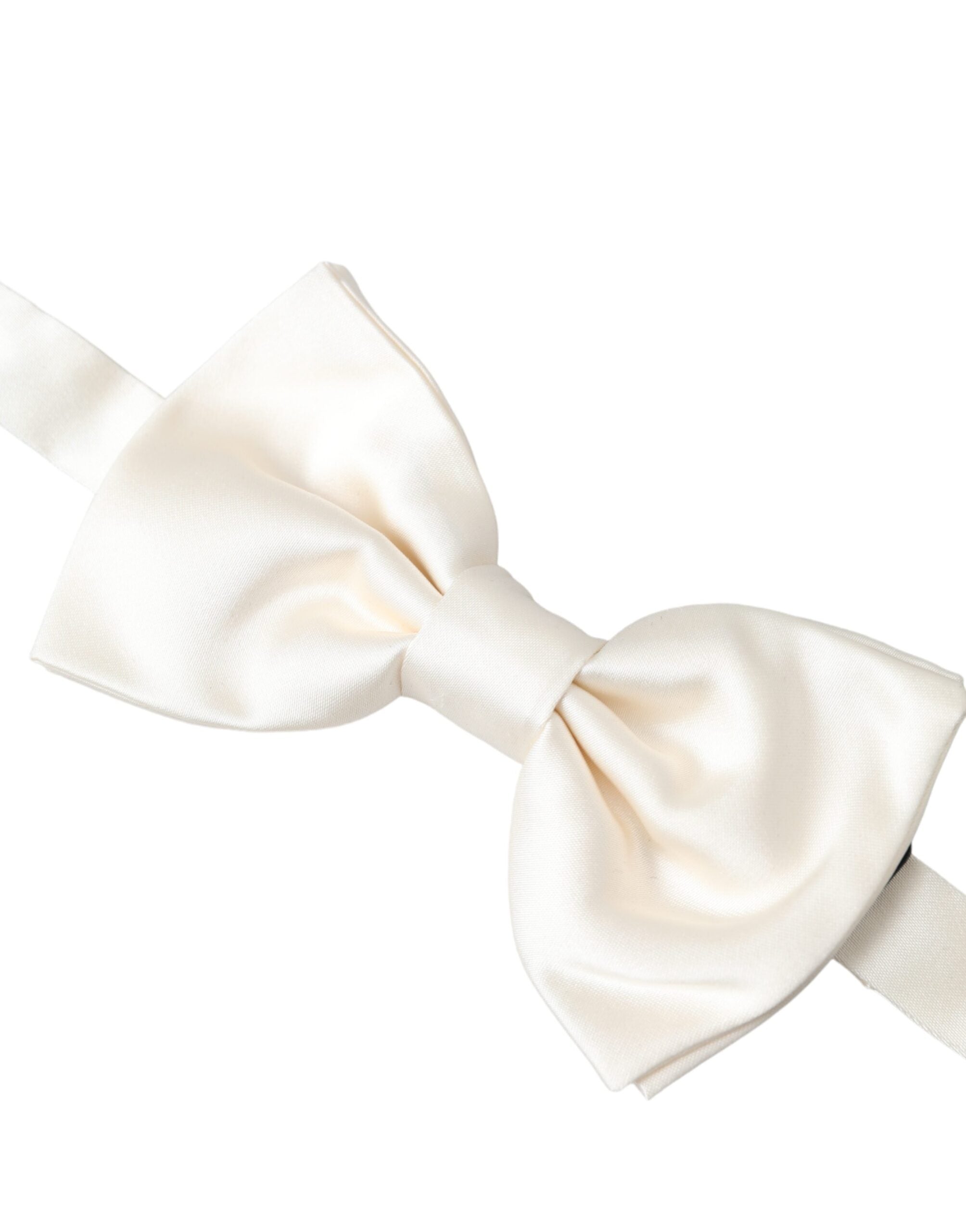 Dolce & Gabbana Off White Silk Adjustable Neck Men Bow Tie - Luksusmuotia Dolce & Gabbana - Tutustu YVES JAVANNI® 