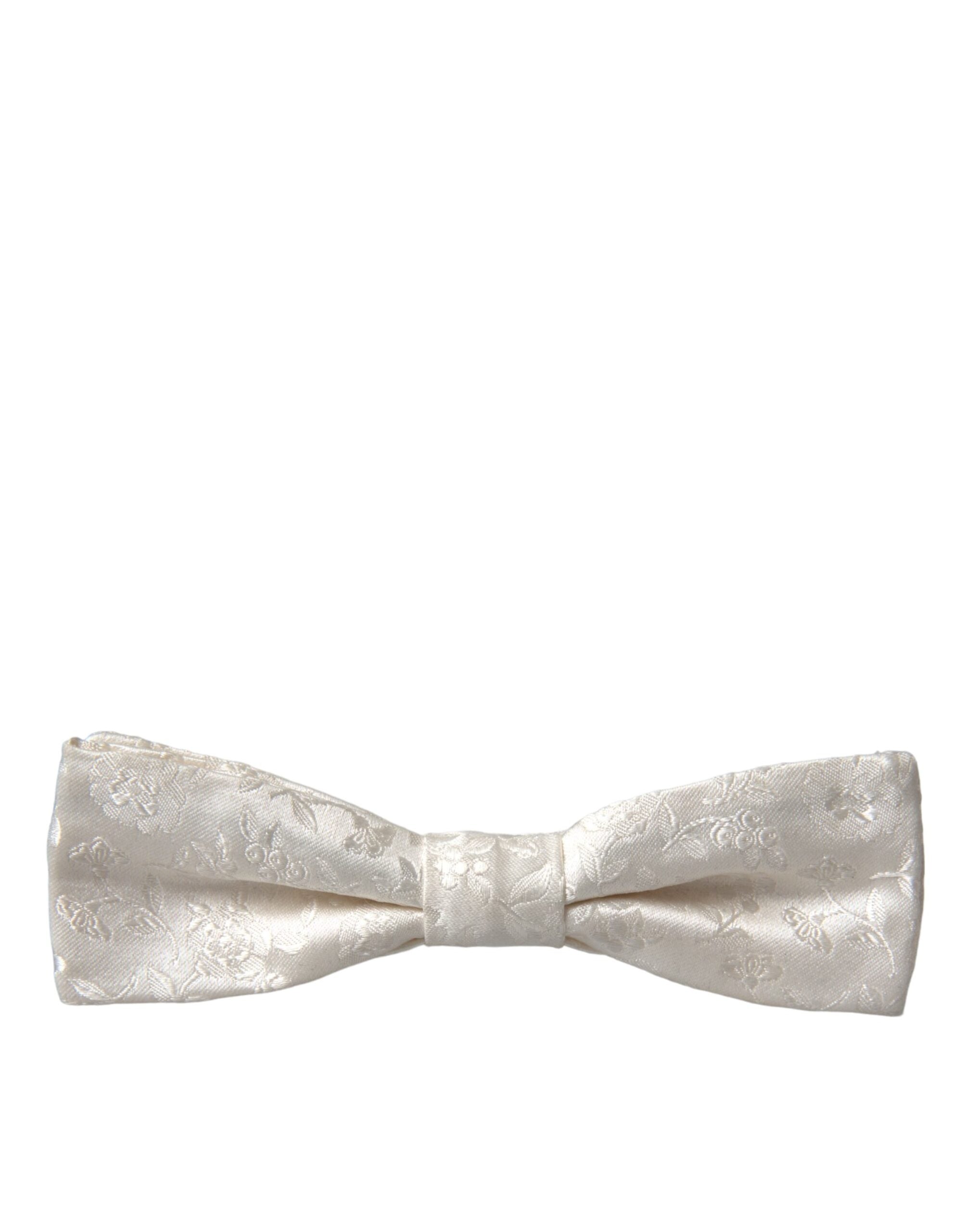 Dolce & Gabbana White Floral Silk Adjustable Neck Bow Tie - Luksusmuotia Dolce & Gabbana - Tutustu YVES JAVANNI® 