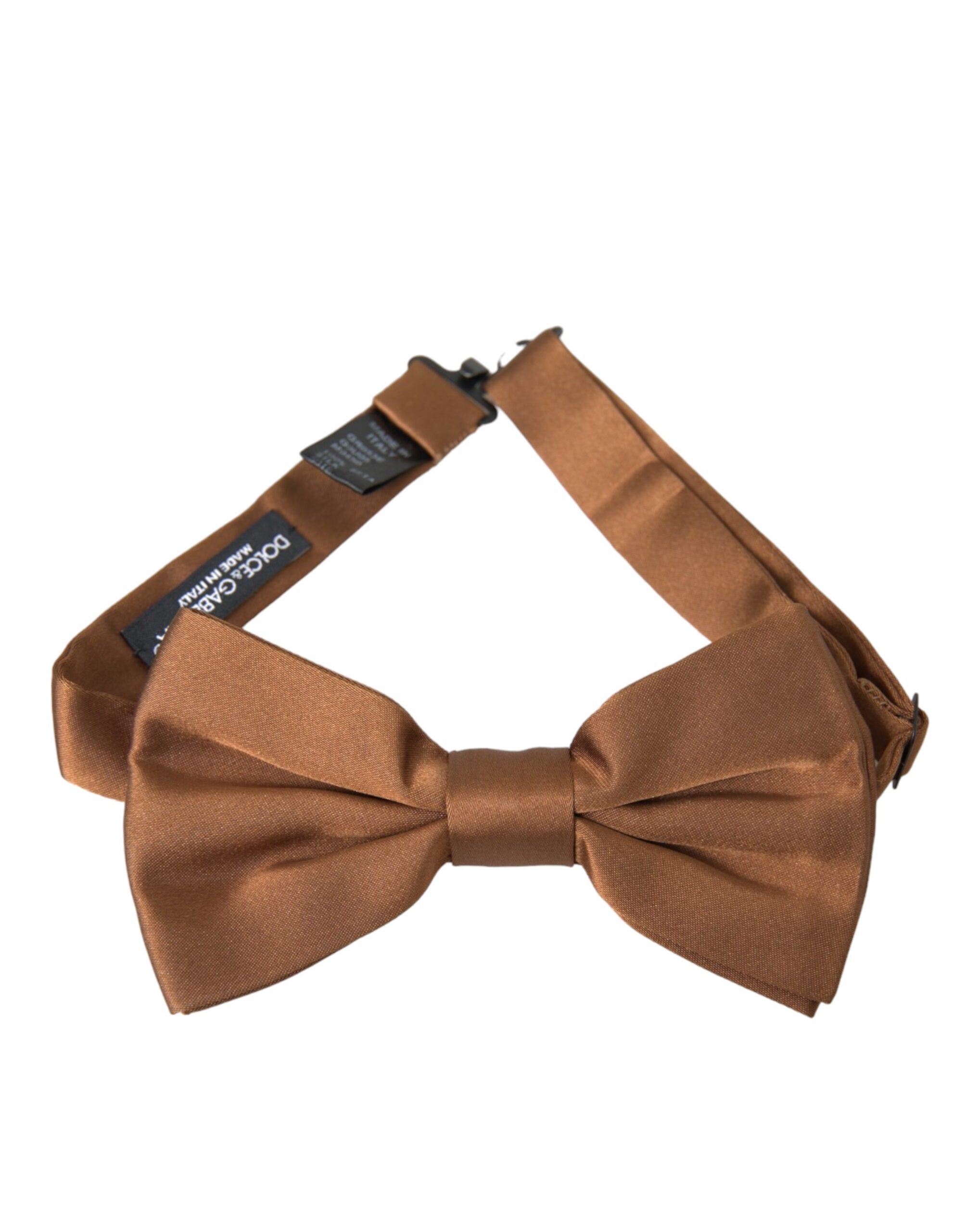 Dolce & Gabbana Brown Silk Adjustable Neck Men Bow Tie - Luksusmuotia Dolce & Gabbana - Tutustu YVES JAVANNI® 