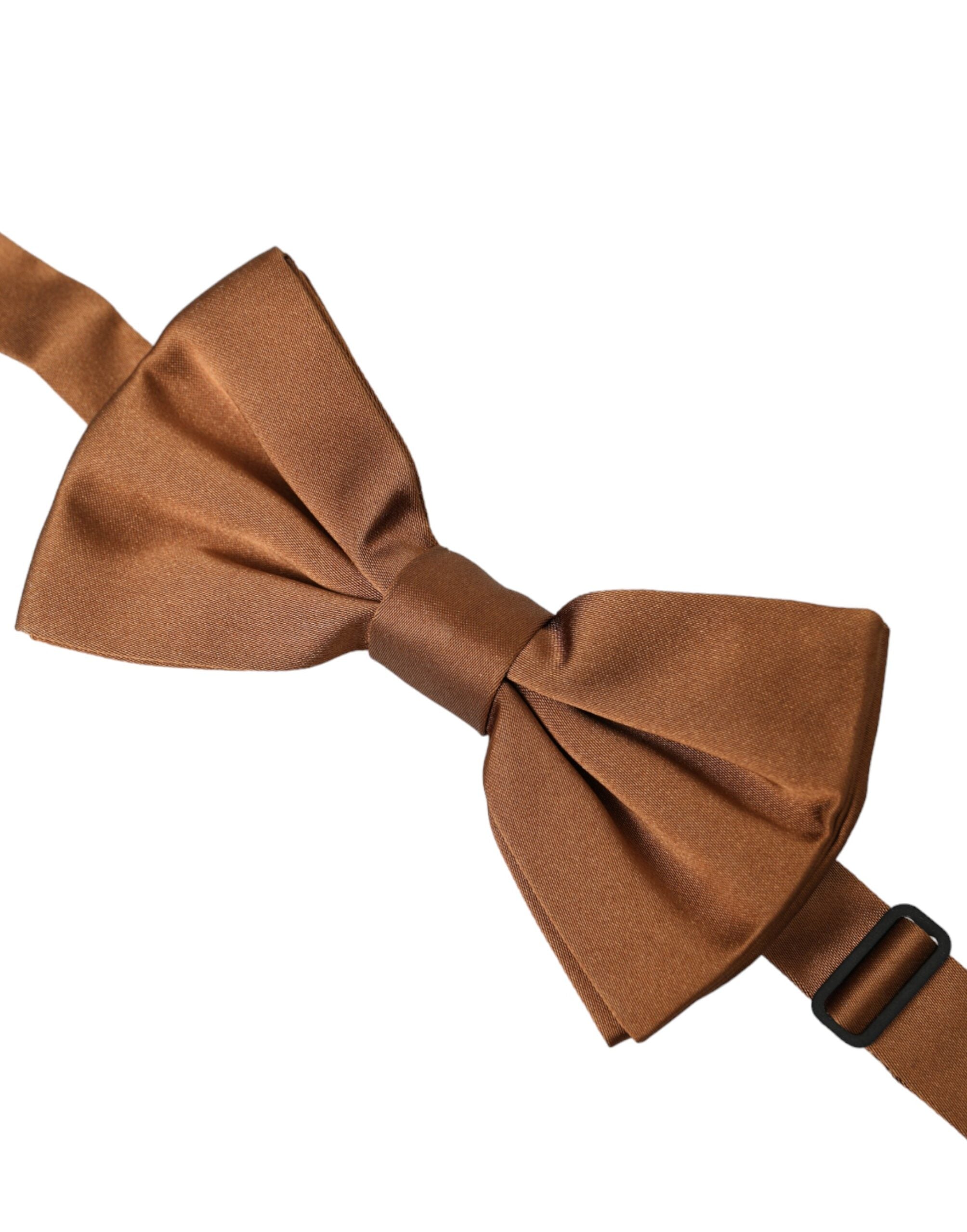 Dolce & Gabbana Brown Silk Adjustable Neck Men Bow Tie - Luksusmuotia Dolce & Gabbana - Tutustu YVES JAVANNI® 