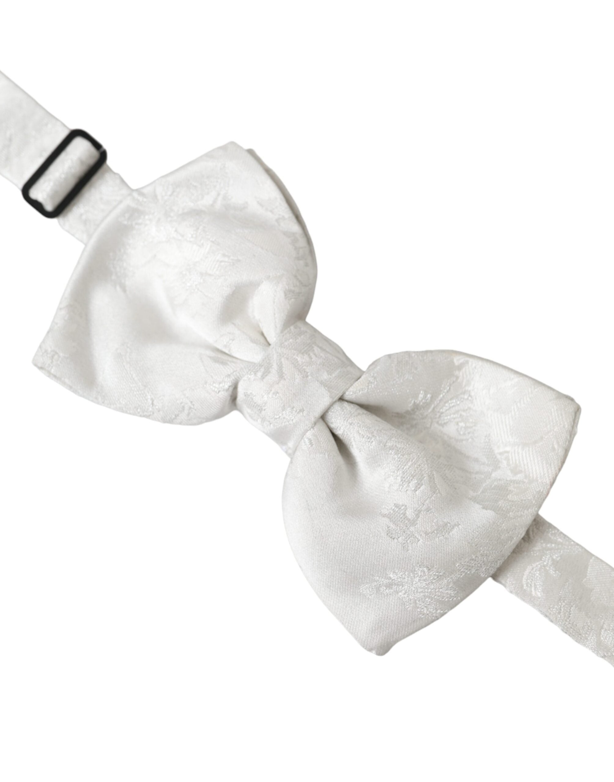 Dolce & Gabbana White Floral Silk Adjustable Men Neck Bow Tie - Luksusmuotia Dolce & Gabbana - Tutustu YVES JAVANNI® 