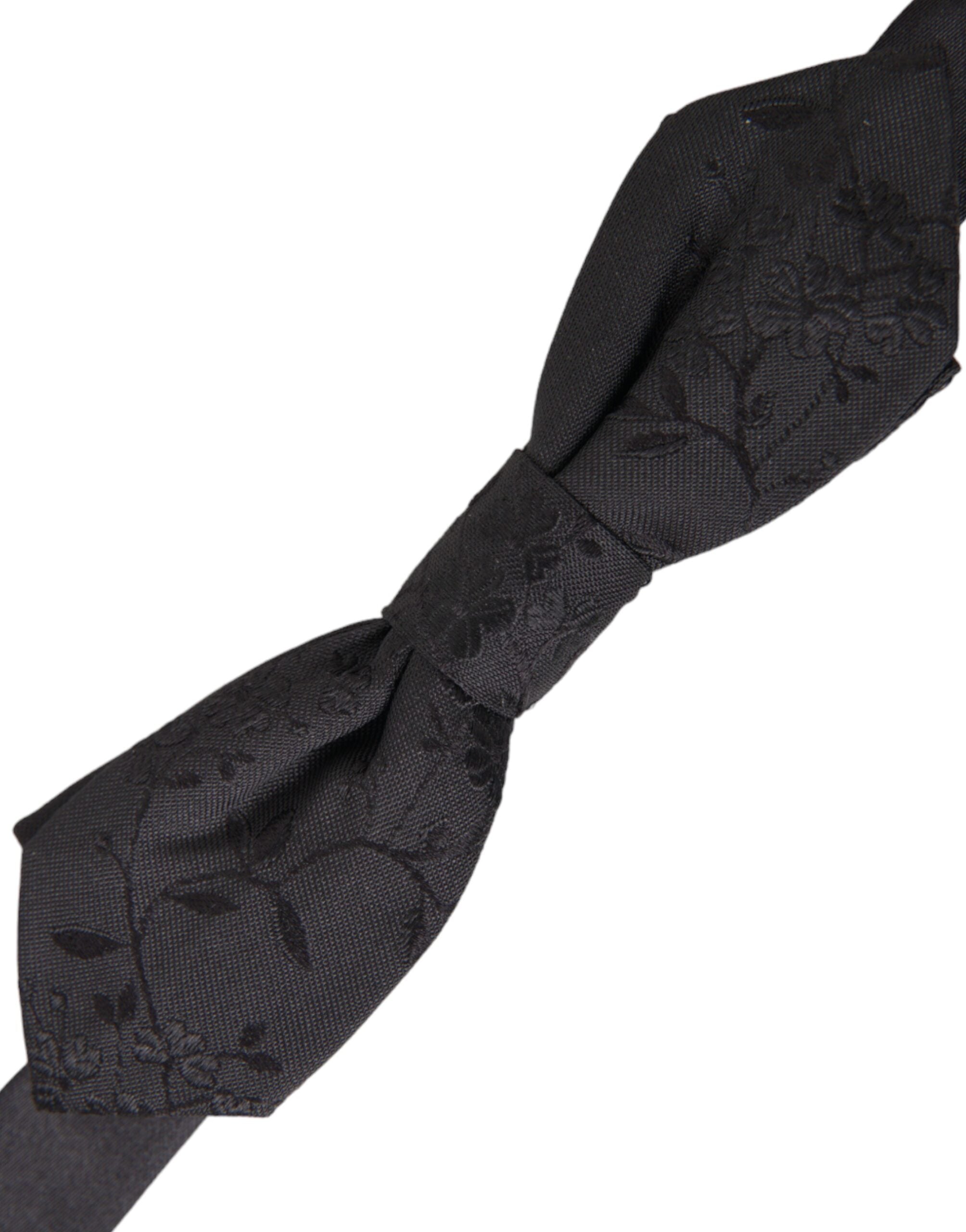 Dolce & Gabbana Black Silk Adjustable Neck Men Bow Tie - Luksusmuotia Dolce & Gabbana - Tutustu YVES JAVANNI® 