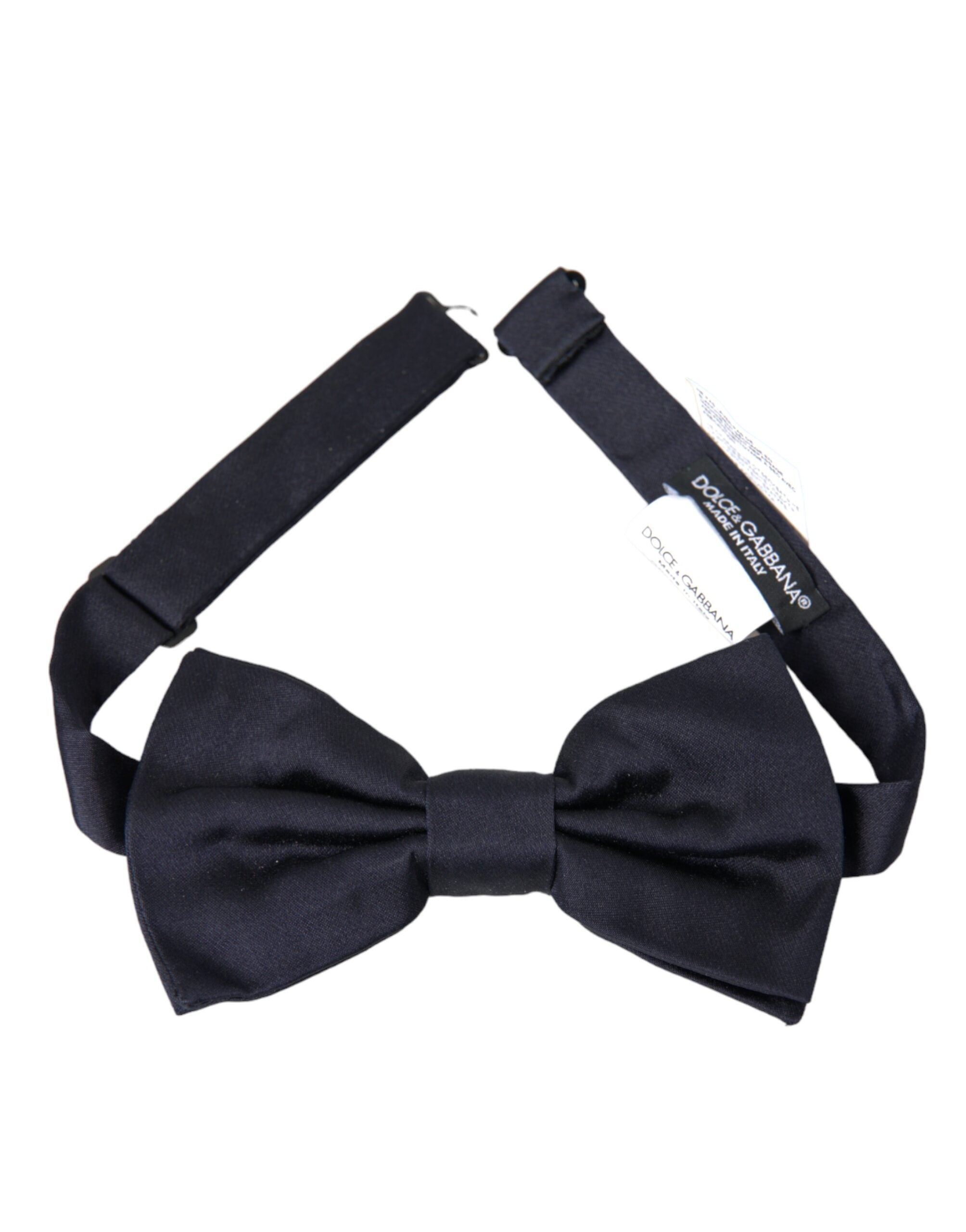 Dolce & Gabbana Dark Blue Silk Adjustable Neck Men Bow Tie - Luksusmuotia Dolce & Gabbana - Tutustu YVES JAVANNI® 