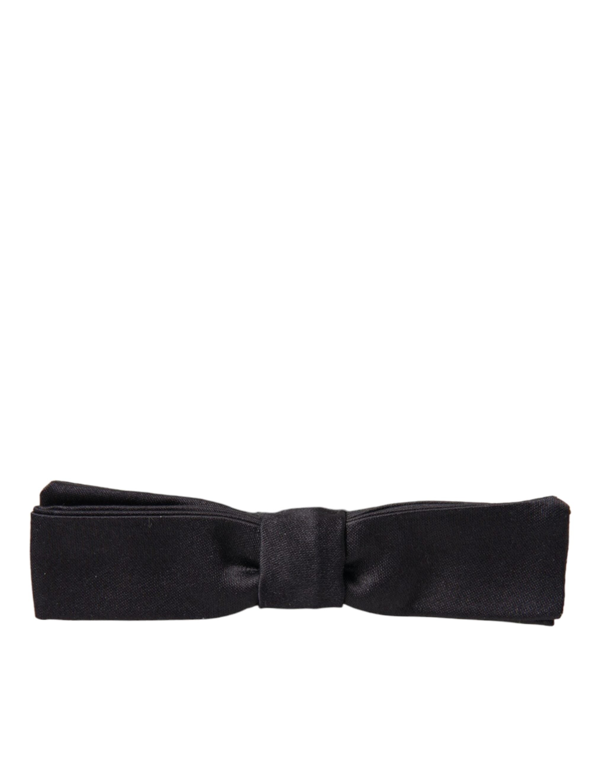 Dolce & Gabbana Dark Gray Silk Adjustable Neck Men Bow Tie - Luksusmuotia Dolce & Gabbana - Tutustu YVES JAVANNI® 