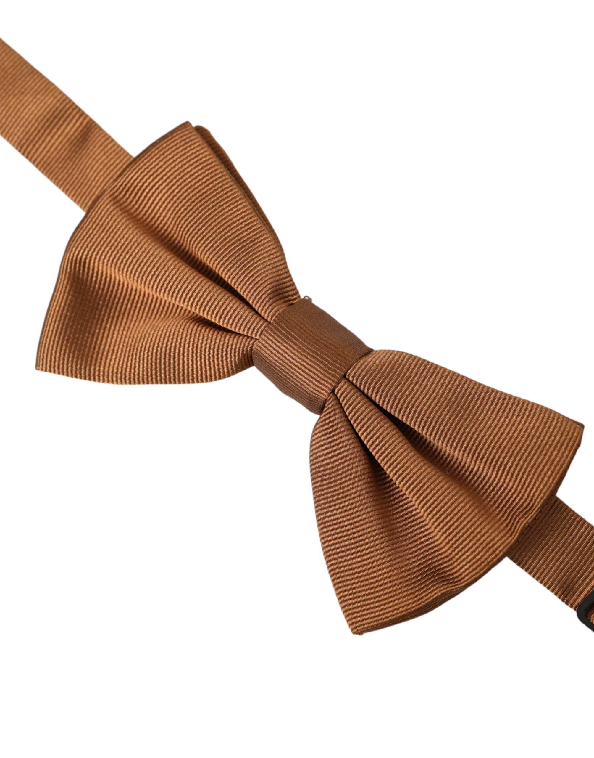 Dolce & Gabbana Brown Silk Adjustable Neck Men Bow Tie - Luksusmuotia Dolce & Gabbana - Tutustu YVES JAVANNI® 