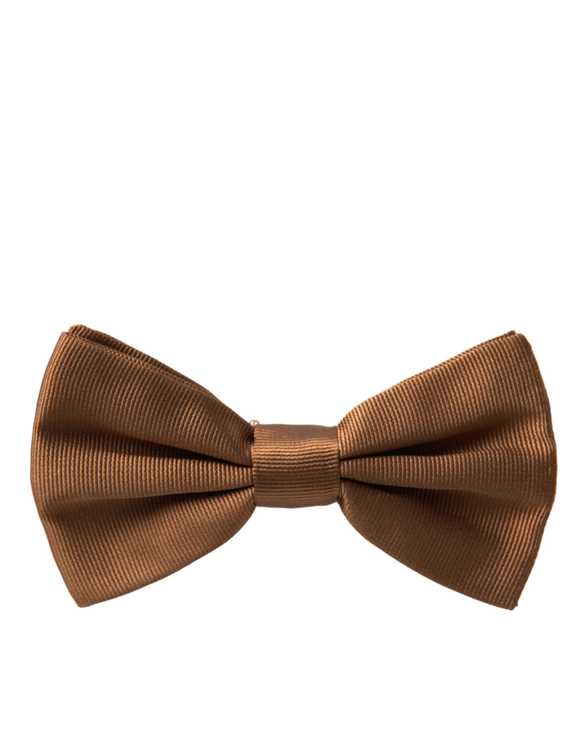 Dolce & Gabbana Brown Silk Adjustable Neck Men Bow Tie - Luksusmuotia Dolce & Gabbana - Tutustu YVES JAVANNI® 