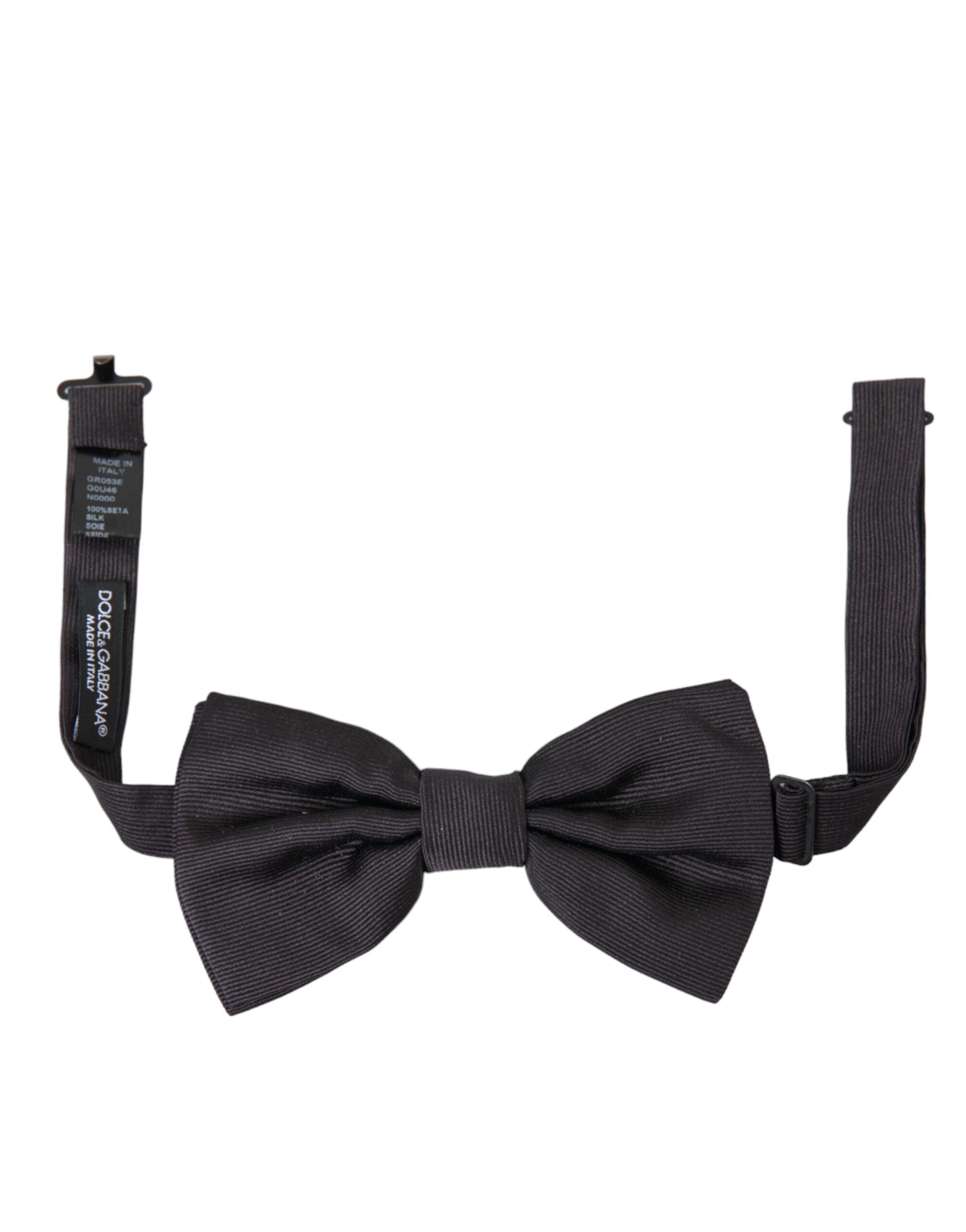 Dolce & Gabbana Black Silk Adjustable Neck Men Bow Tie - Luksusmuotia Dolce & Gabbana - Tutustu YVES JAVANNI® 