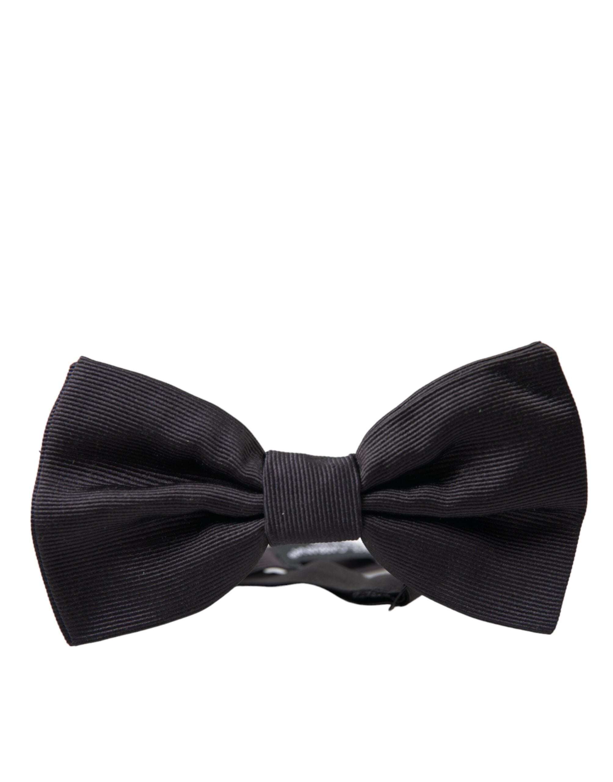 Dolce & Gabbana Black Silk Adjustable Neck Men Bow Tie - Luksusmuotia Dolce & Gabbana - Tutustu YVES JAVANNI® 