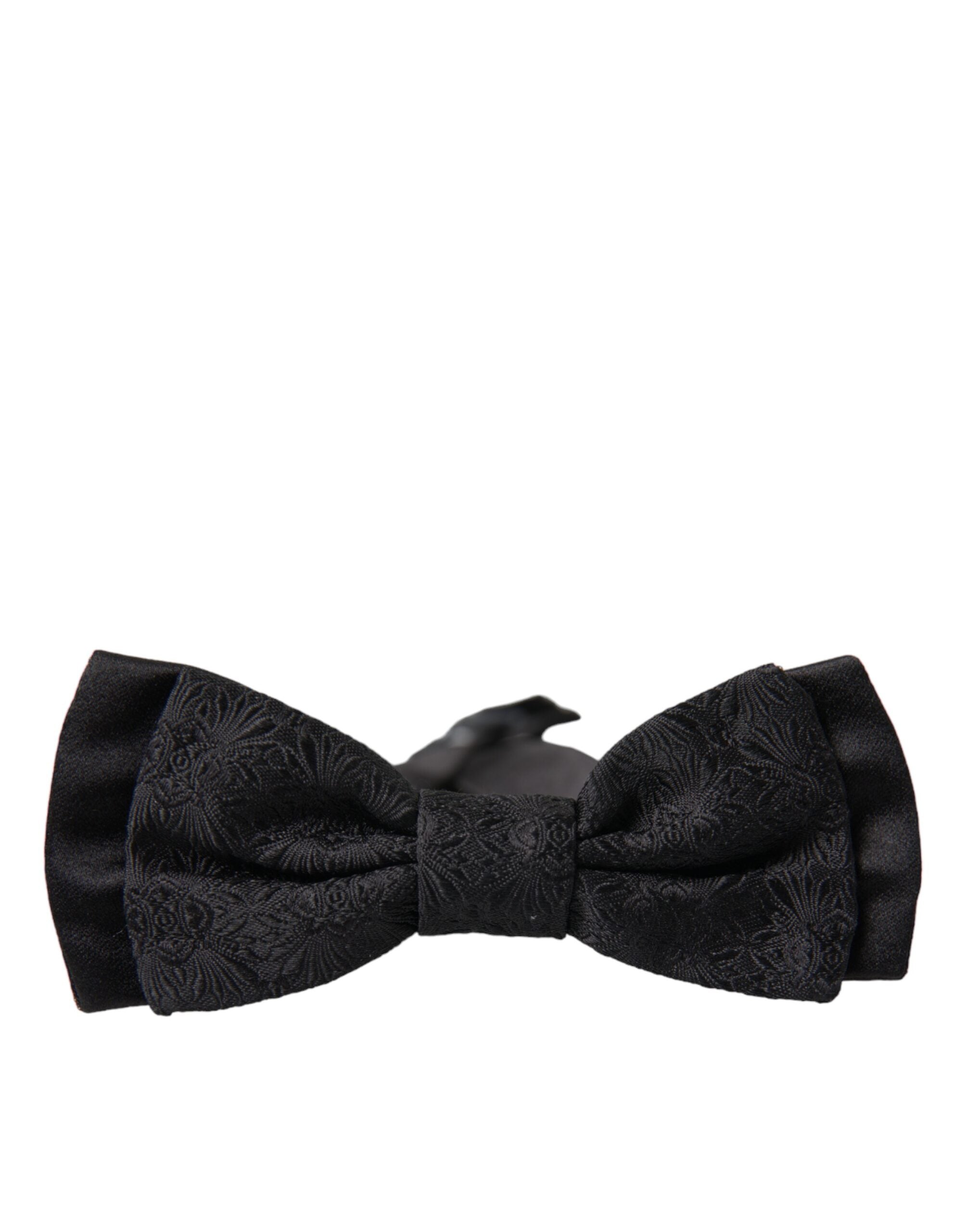 Dolce & Gabbana Black Brocade Silk Adjustable Neck Men Bow Tie - Luksusmuotia Dolce & Gabbana - Tutustu YVES JAVANNI® 