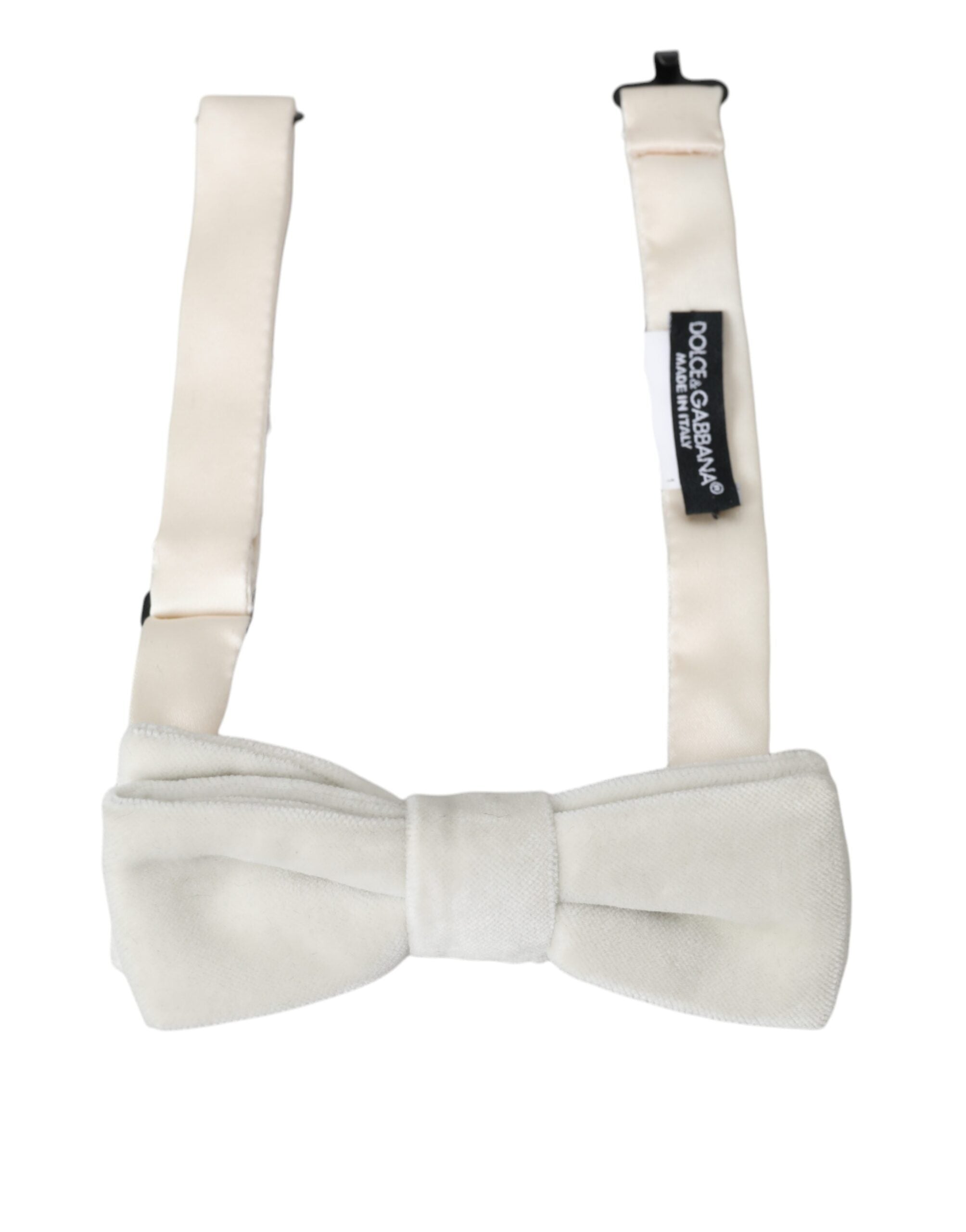 Dolce & Gabbana White Suede Cotton Adjustable Neck Men Bow Tie - Luksusmuotia Dolce & Gabbana - Tutustu YVES JAVANNI® 