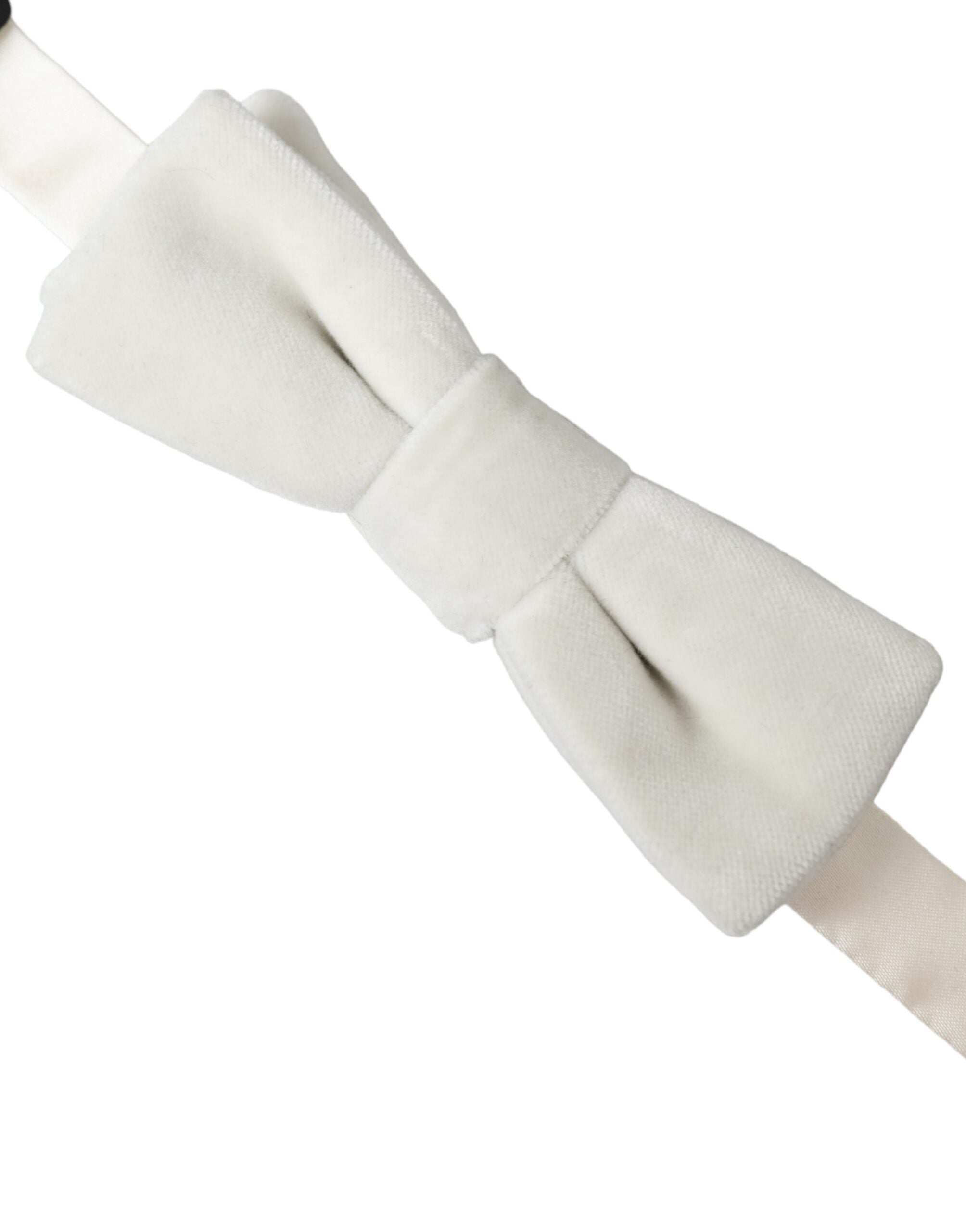 Dolce & Gabbana White Suede Cotton Adjustable Neck Men Bow Tie - Luksusmuotia Dolce & Gabbana - Tutustu YVES JAVANNI® 