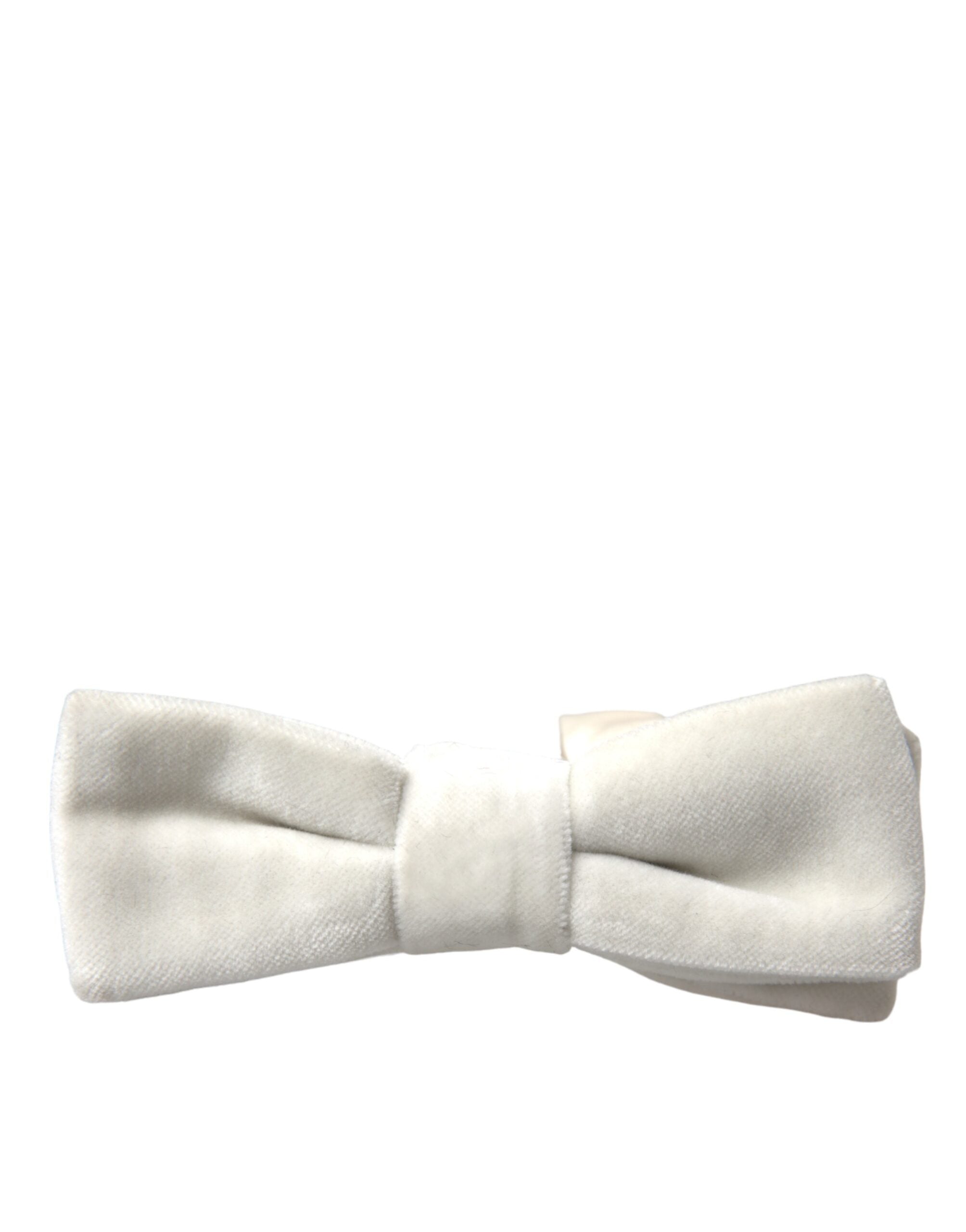 Dolce & Gabbana White Suede Cotton Adjustable Neck Men Bow Tie - Luksusmuotia Dolce & Gabbana - Tutustu YVES JAVANNI® 