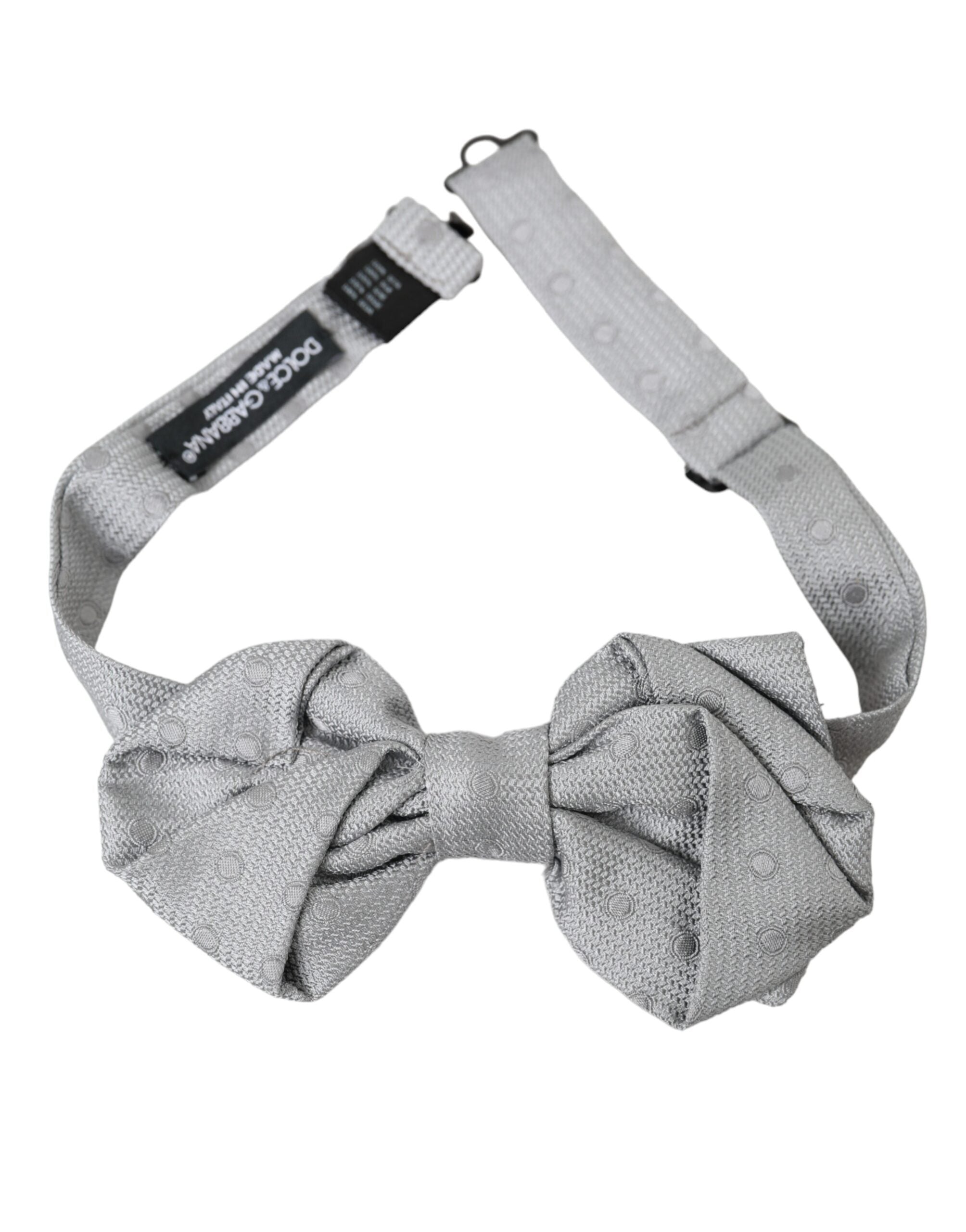 Dolce & Gabbana Gray Silk Adjustable Neck Men Bow Tie - Luksusmuotia Dolce & Gabbana - Tutustu YVES JAVANNI® 