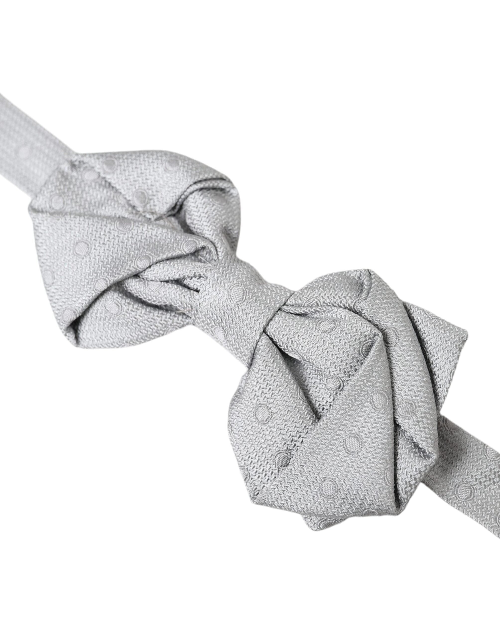 Dolce & Gabbana Gray Silk Adjustable Neck Men Bow Tie - Luksusmuotia Dolce & Gabbana - Tutustu YVES JAVANNI® 