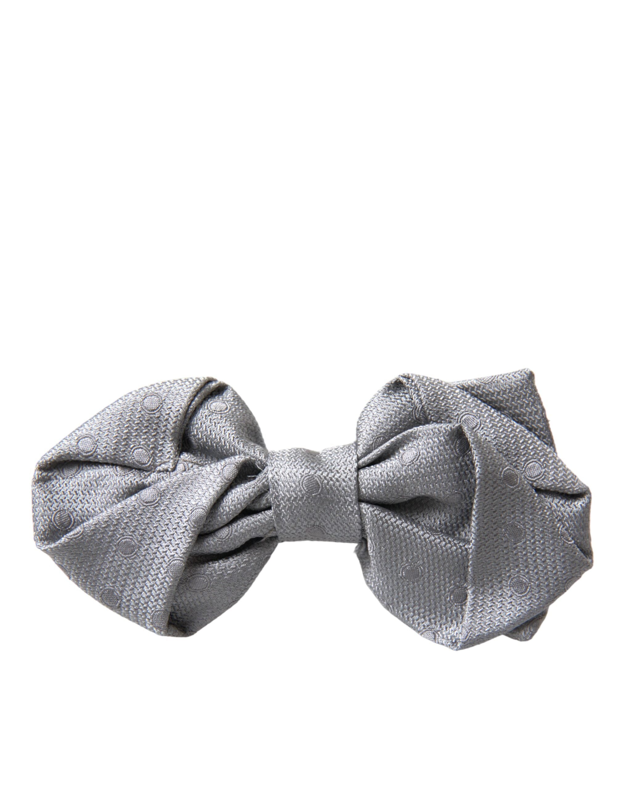 Dolce & Gabbana Gray Silk Adjustable Neck Men Bow Tie - Luksusmuotia Dolce & Gabbana - Tutustu YVES JAVANNI® 