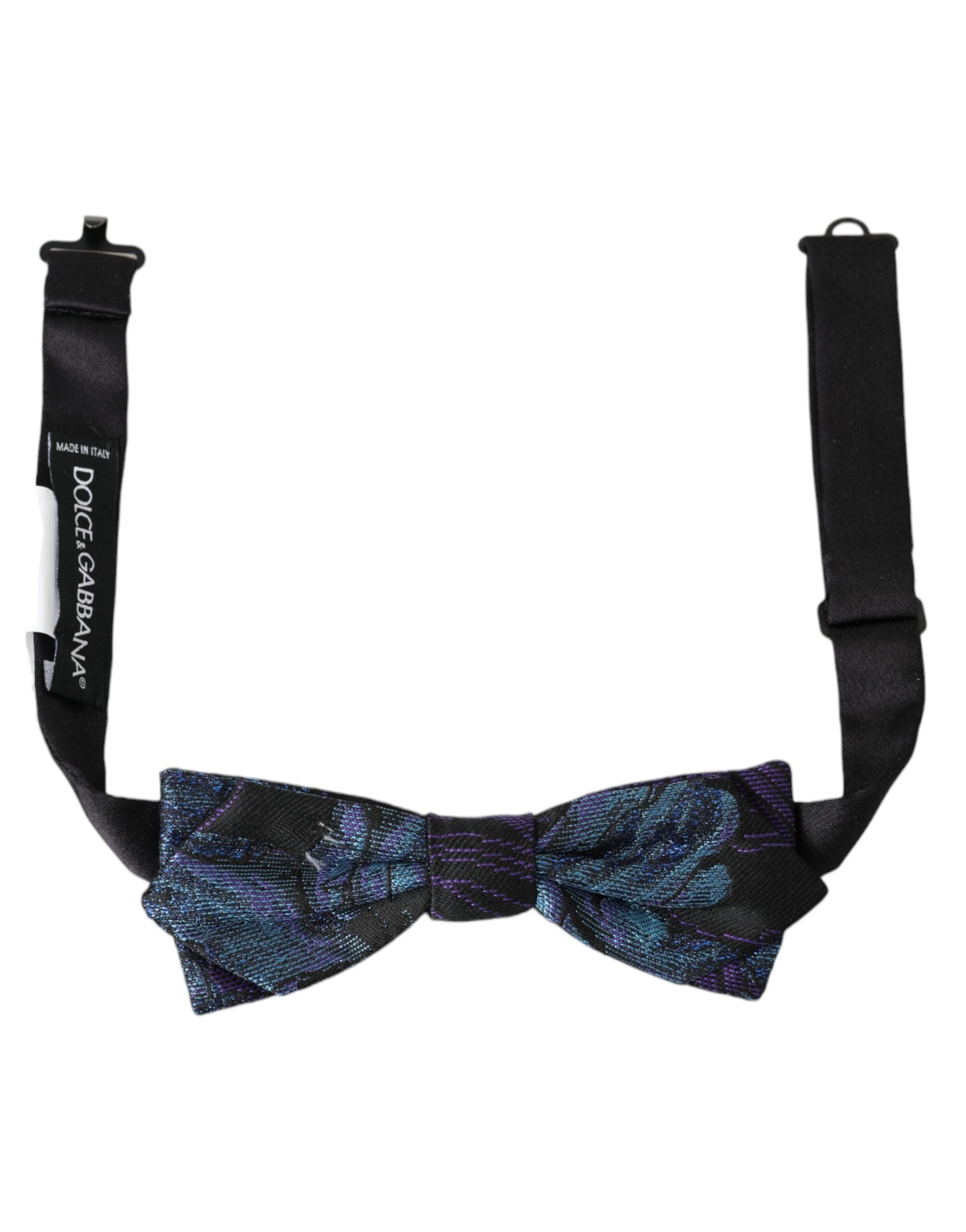 Dolce & Gabbana Black Blue Brocade Adjustable Neck Men Bow Tie - Luksuslaukut ja asusteet Dolce & Gabbana - Tutustu YVES JAVANNI® 