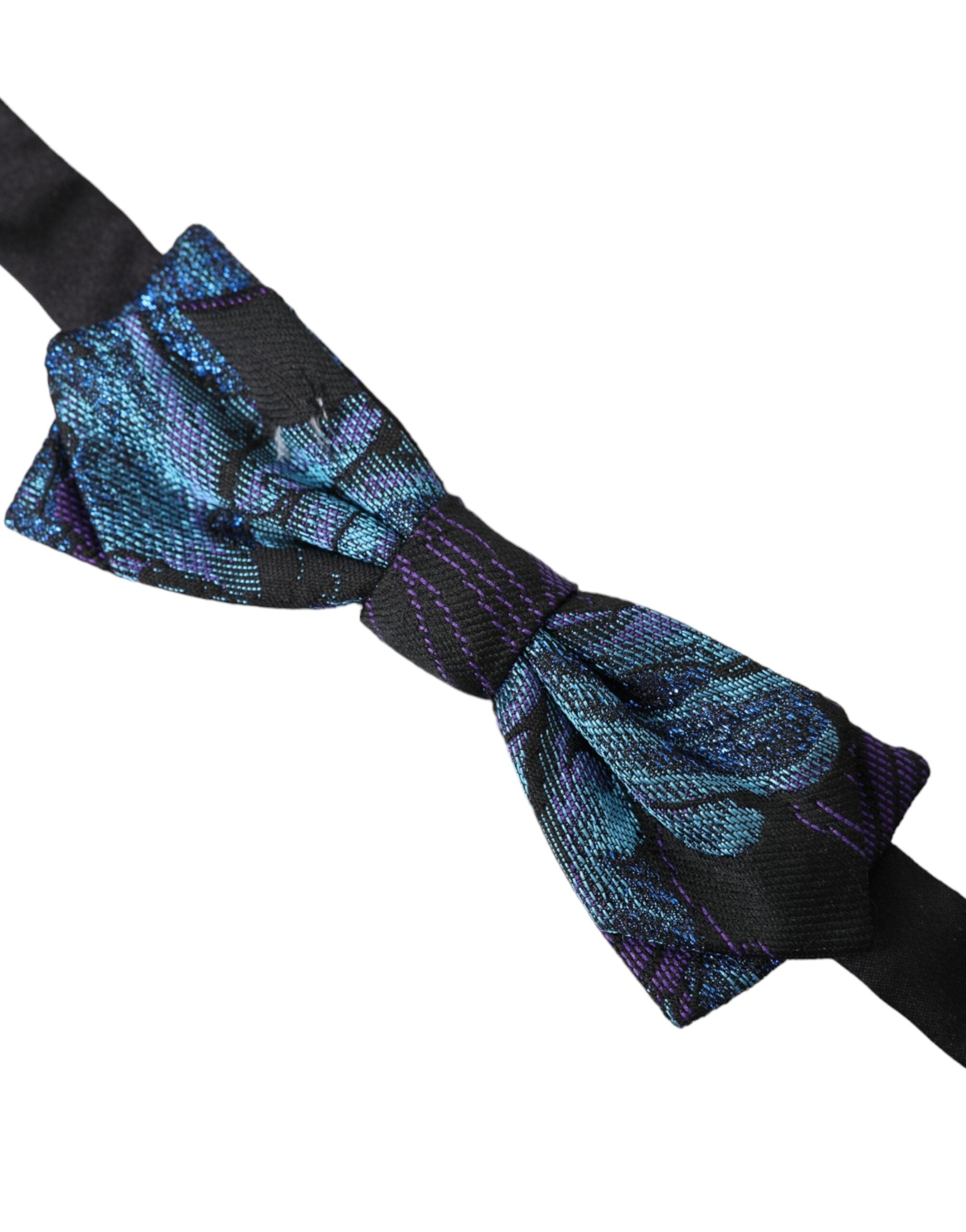 Dolce & Gabbana Black Blue Brocade Adjustable Neck Men Bow Tie - Luksusmuotia Dolce & Gabbana - Tutustu YVES JAVANNI® 