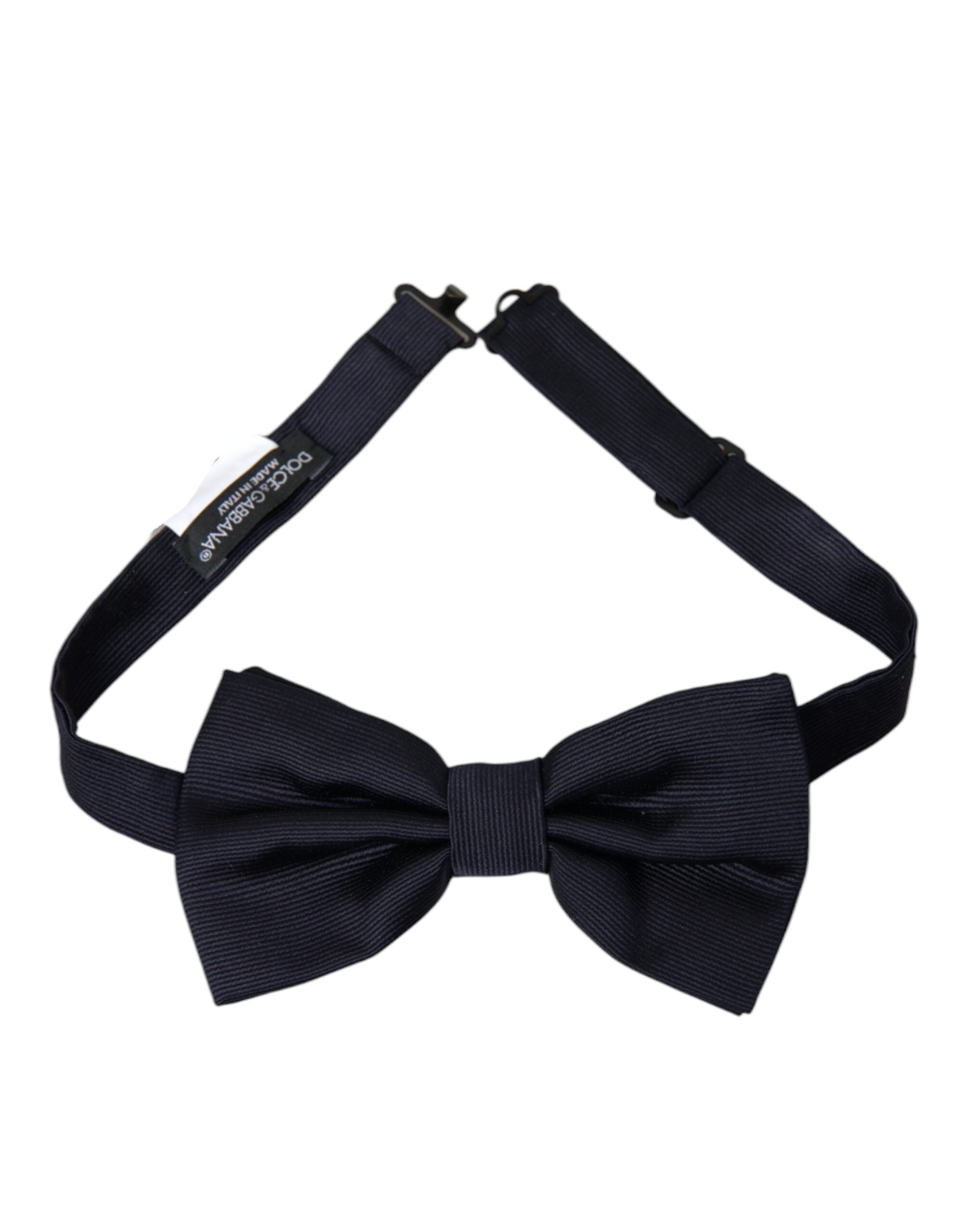 Dolce & Gabbana Black Silk Adjustable Neck Men Bow Tie - Luksusmuotia Dolce & Gabbana - Tutustu YVES JAVANNI® 