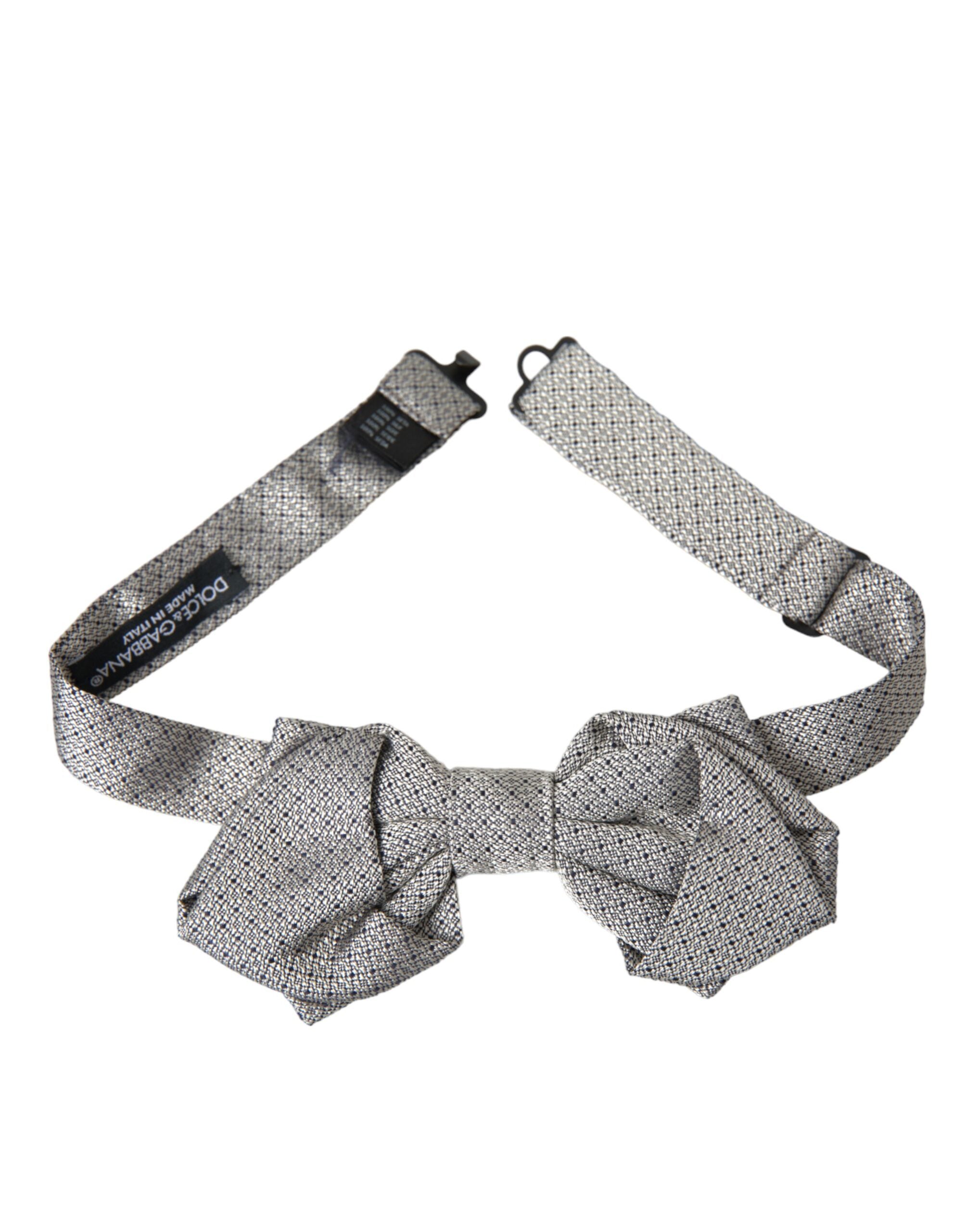 Dolce & Gabbana Gray Silk Adjustable Neck Men Bow Tie - Luksusmuotia Dolce & Gabbana - Tutustu YVES JAVANNI® 