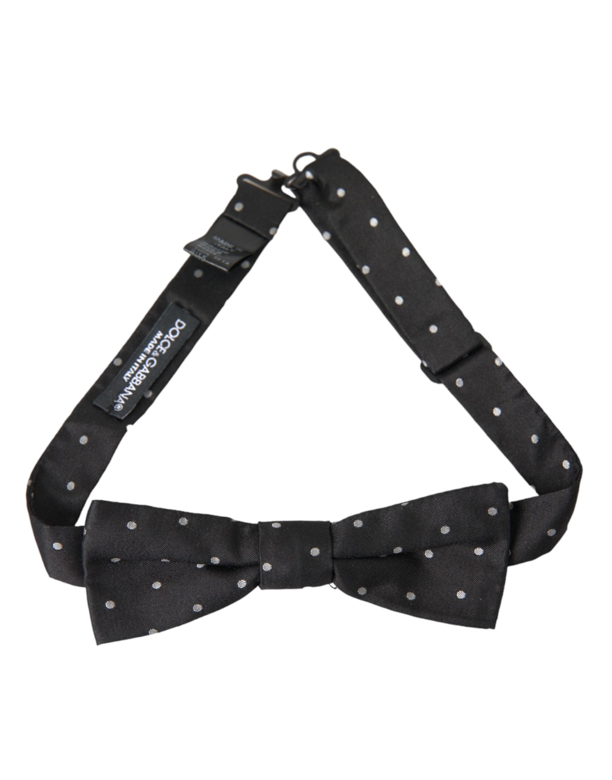 Dolce & Gabbana Black White Polka Dot Silk Men Neck Bow Tie - Luksusmuotia Dolce & Gabbana - Tutustu YVES JAVANNI® 