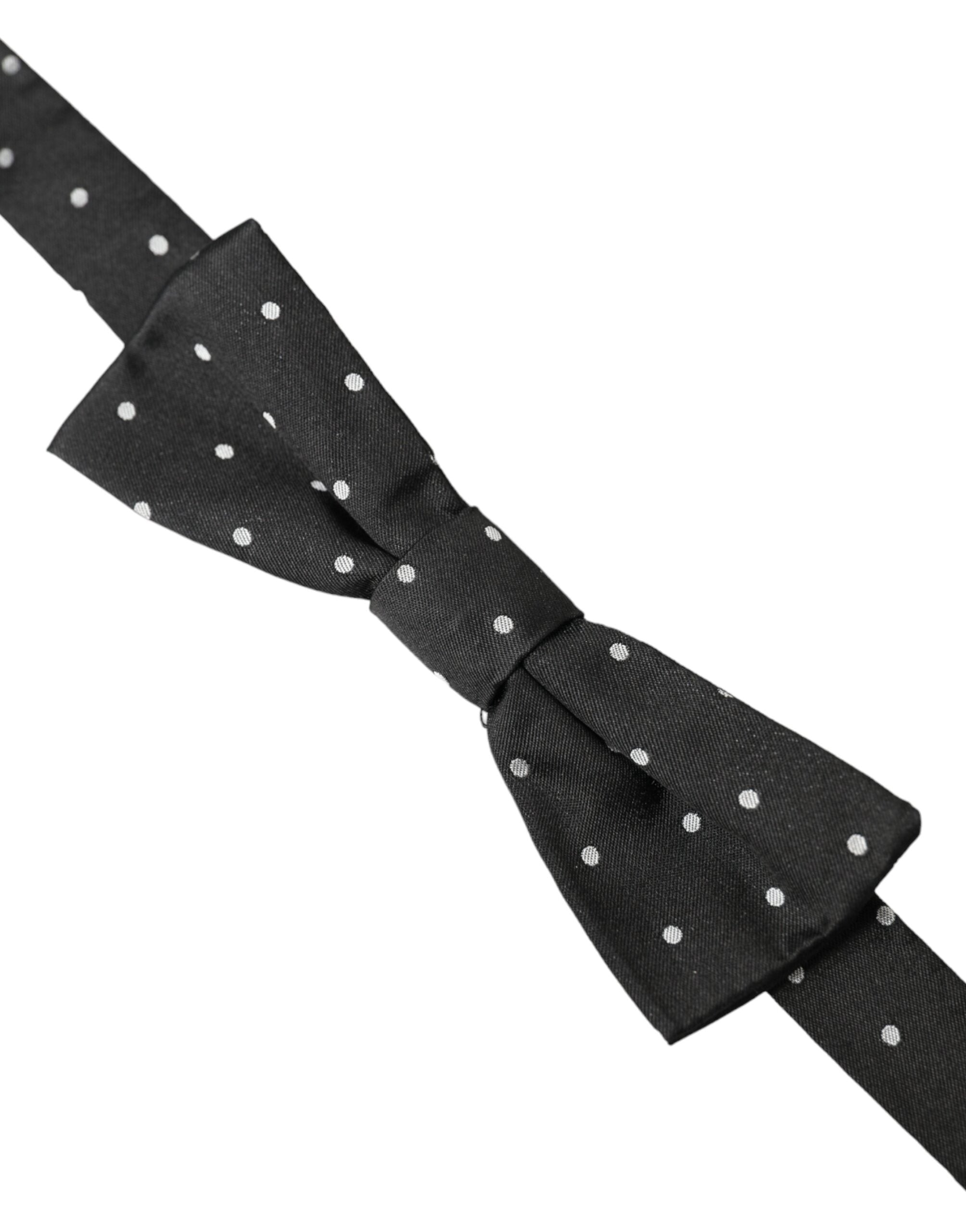 Dolce & Gabbana Black White Polka Dot Silk Men Neck Bow Tie - Luksusmuotia Dolce & Gabbana - Tutustu YVES JAVANNI® 