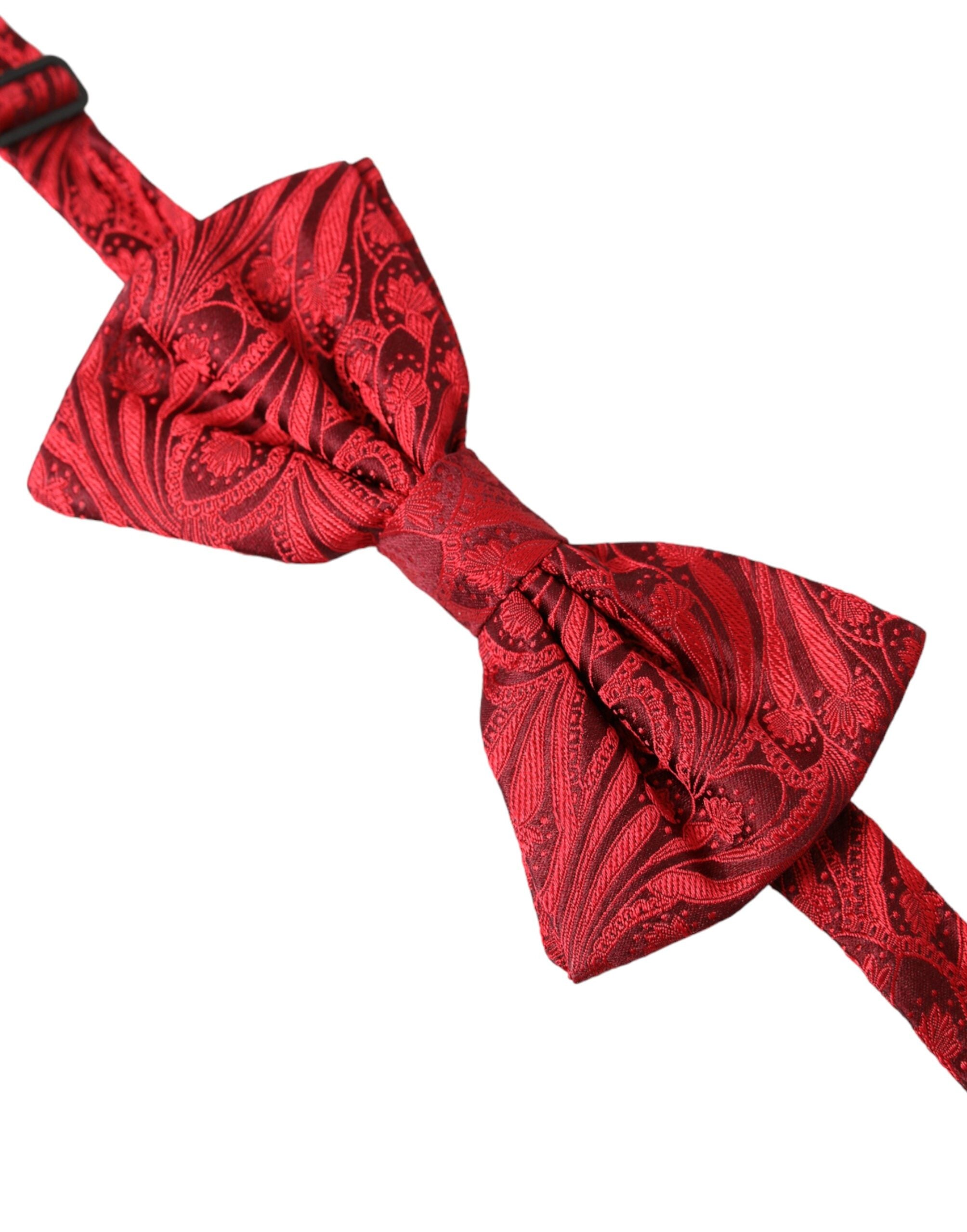 Dolce & Gabbana Red Brocade Silk Adjustable Neck Men Bow Tie - Luksusmuotia Dolce & Gabbana - Tutustu YVES JAVANNI® 