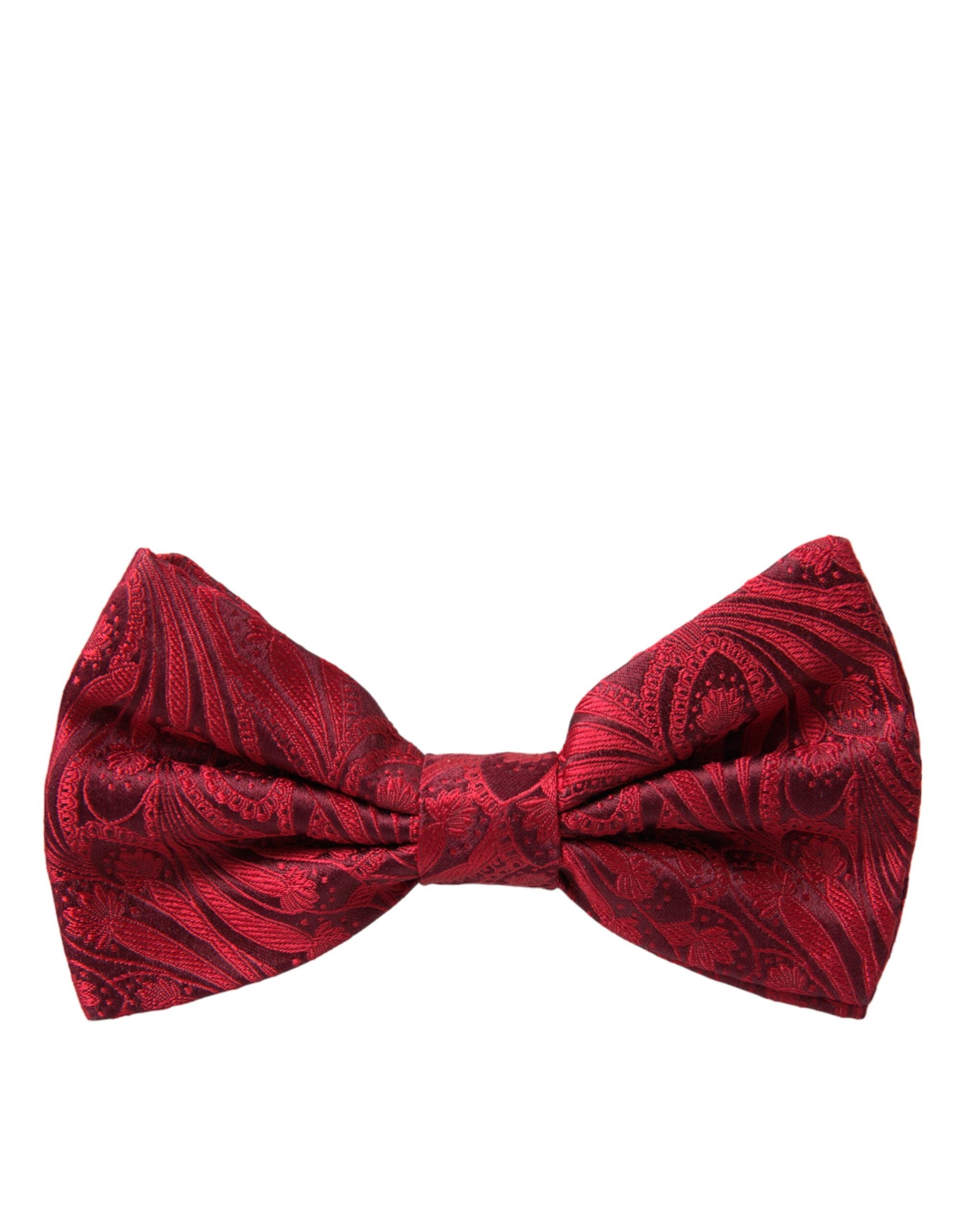 Dolce & Gabbana Red Brocade Silk Adjustable Neck Men Bow Tie - Luksusmuotia Dolce & Gabbana - Tutustu YVES JAVANNI® 