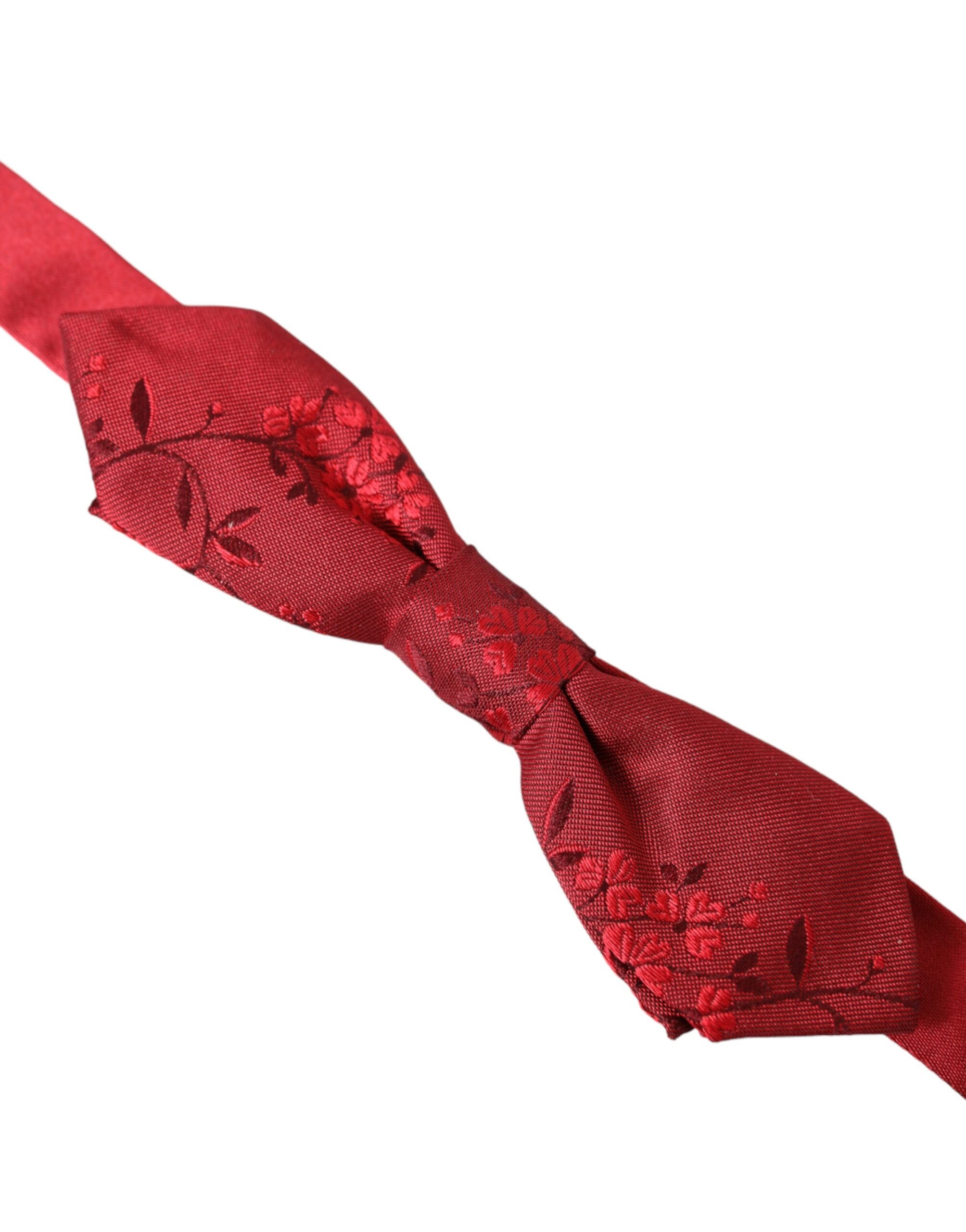 Dolce & Gabbana Red Brocade Silk Adjustable Neck Men Bow Tie - Luksusmuotia Dolce & Gabbana - Tutustu YVES JAVANNI® 