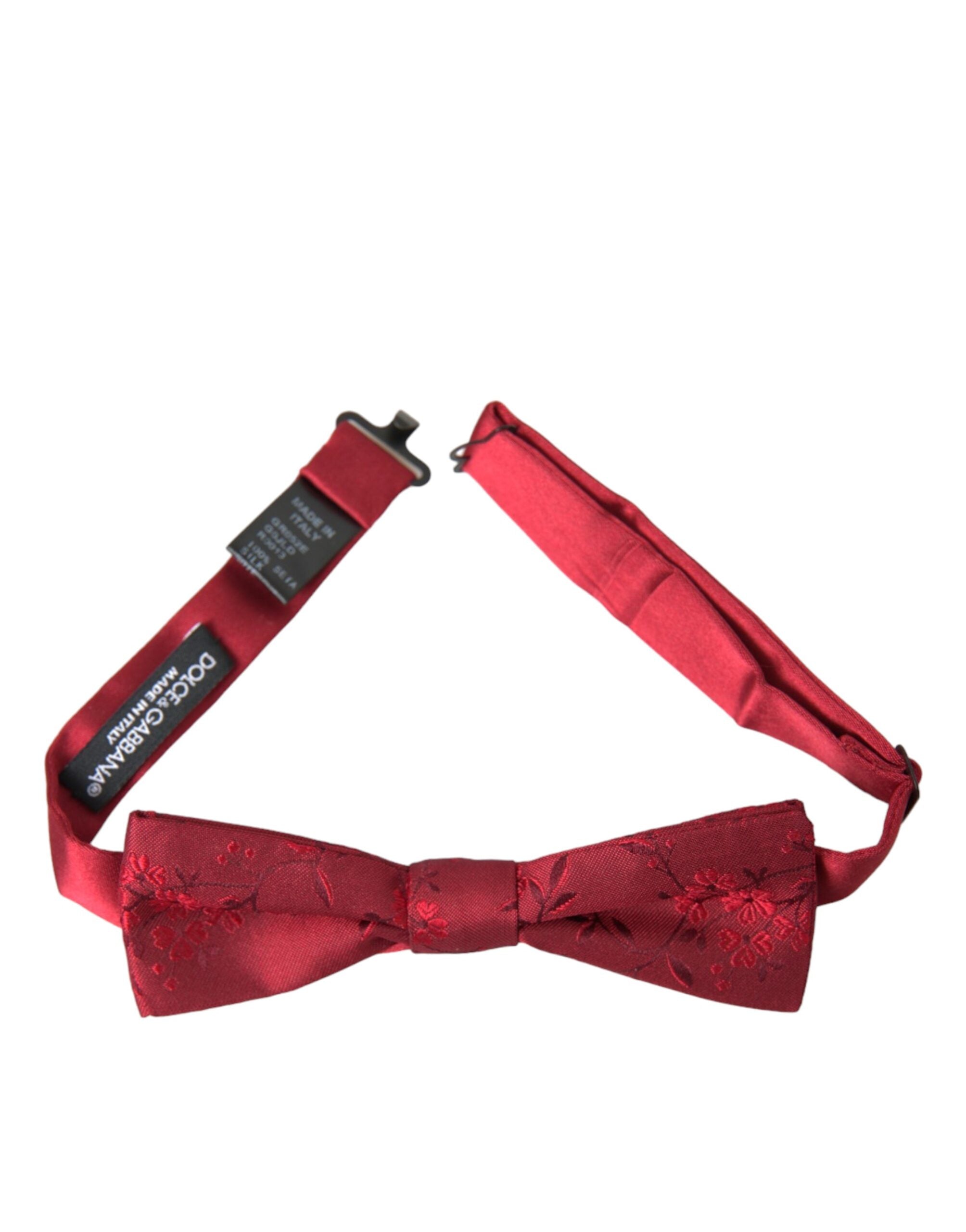 Dolce & Gabbana Red Brocade Silk Adjustable Neck Men Bow Tie - Luksusmuotia Dolce & Gabbana - Tutustu YVES JAVANNI® 