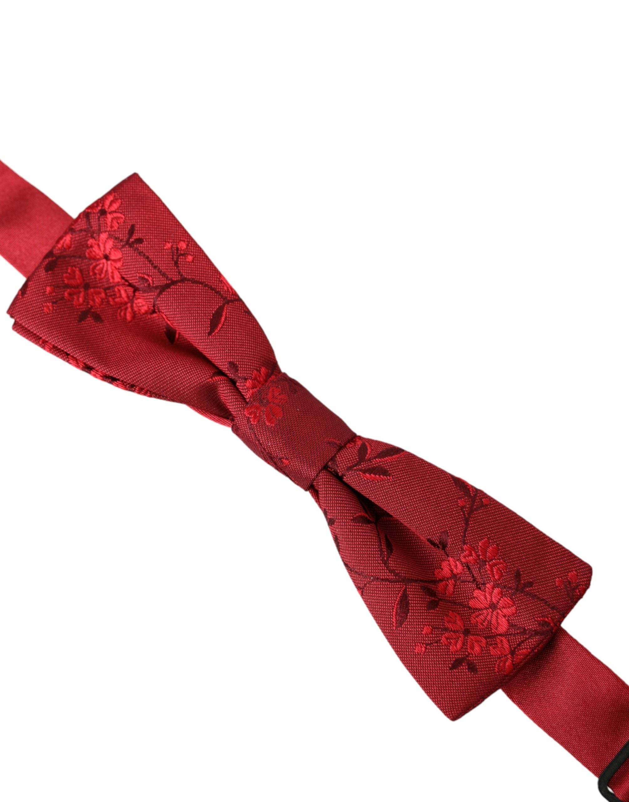 Dolce & Gabbana Red Brocade Silk Adjustable Neck Men Bow Tie - Luksusmuotia Dolce & Gabbana - Tutustu YVES JAVANNI® 