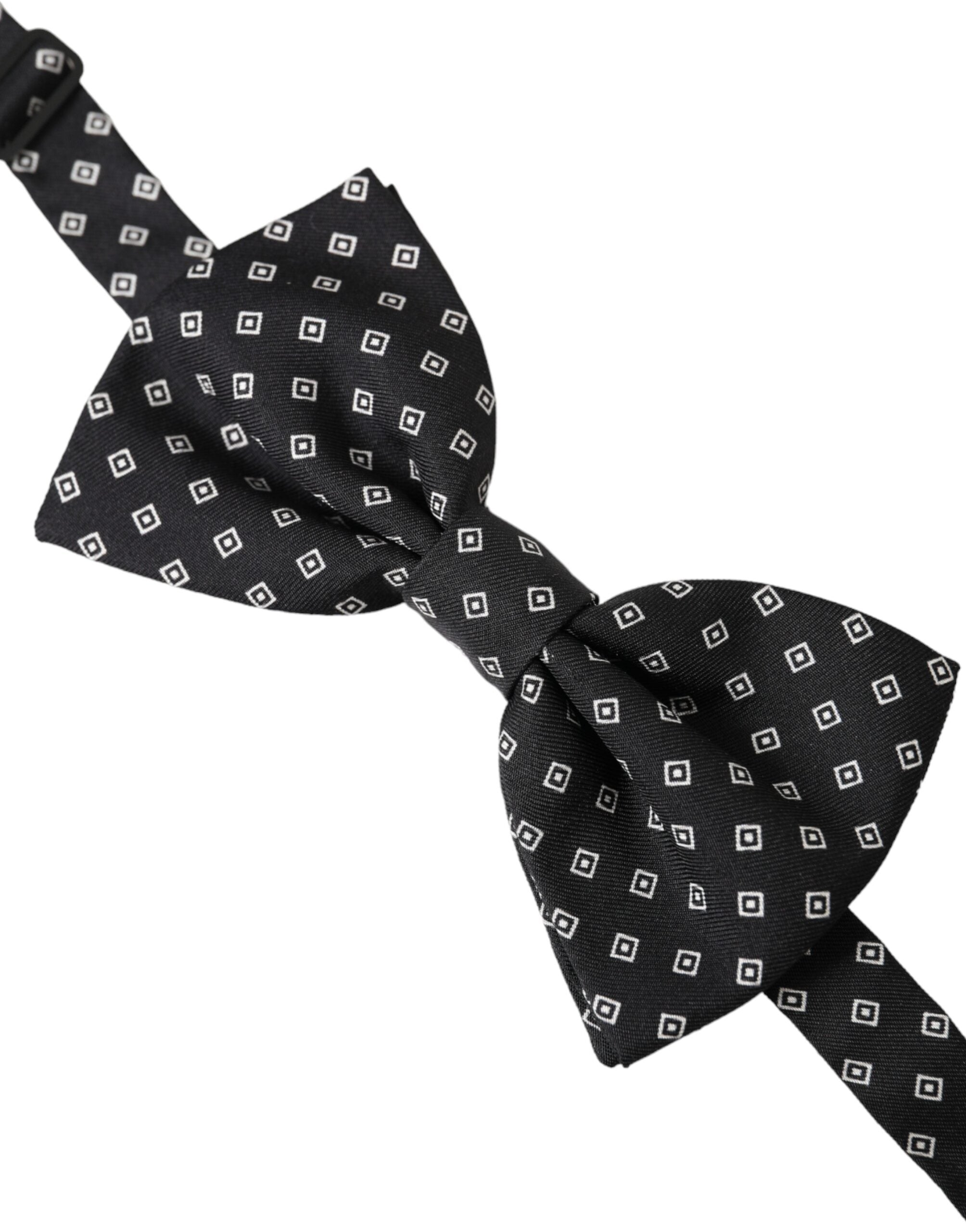 Dolce & Gabbana Black Patterned Silk Adjustable Neck Men Bow Tie - Luksusmuotia Dolce & Gabbana - Tutustu YVES JAVANNI® 