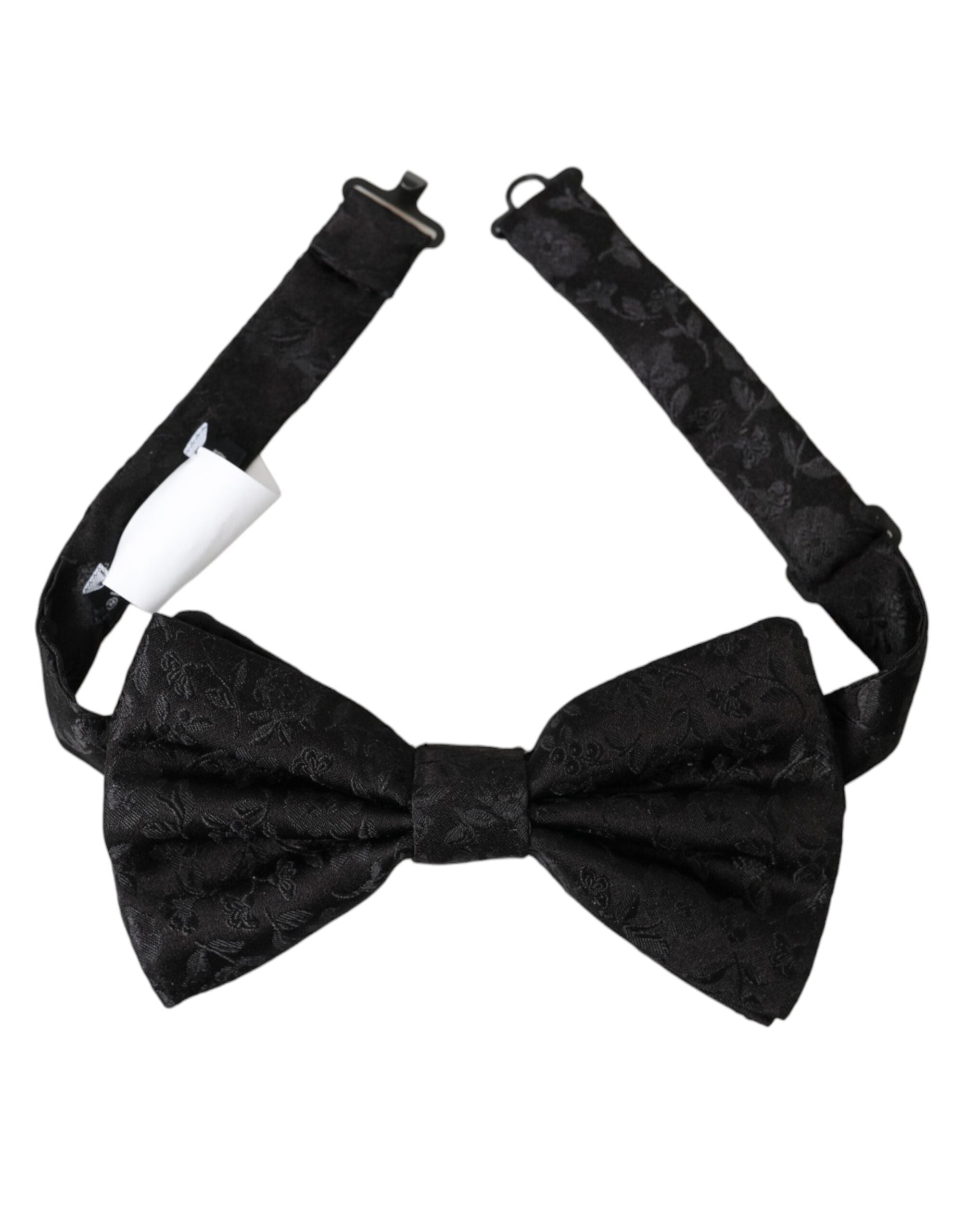 Dolce & Gabbana Black Brocade Silk Adjustable Neck Men Bow Tie - Luksusmuotia Dolce & Gabbana - Tutustu YVES JAVANNI® 