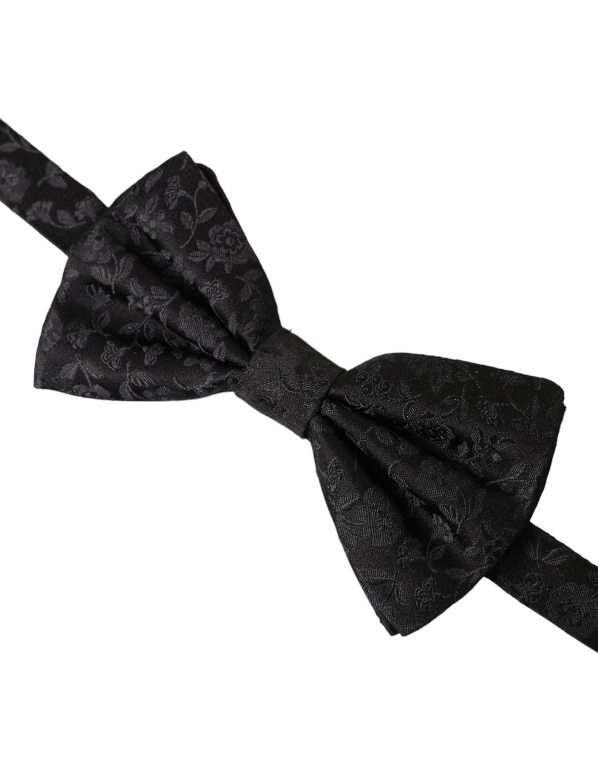 Dolce & Gabbana Black Brocade Silk Adjustable Neck Men Bow Tie - Luksusmuotia Dolce & Gabbana - Tutustu YVES JAVANNI® 