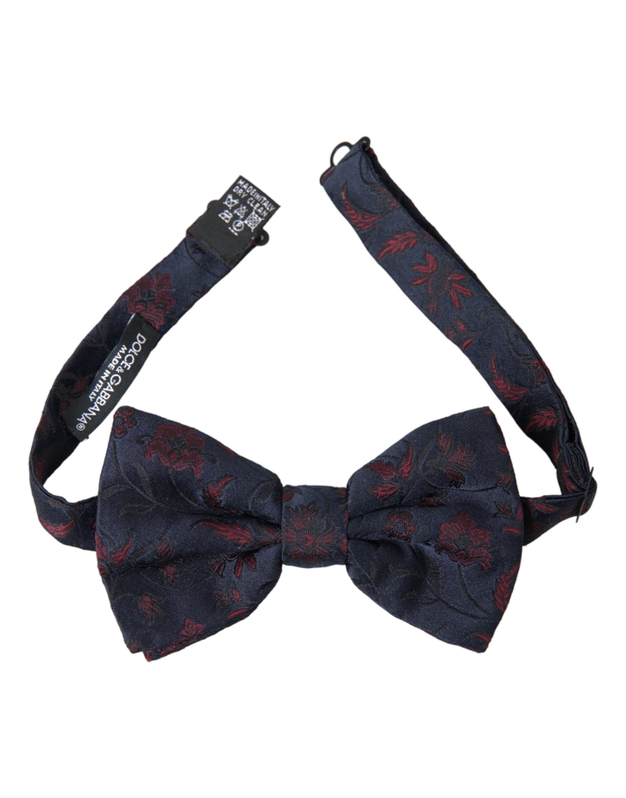 Dolce & Gabbana Blue Floral Brocade Adjustable Neck Men Bow Tie - Luksusmuotia Dolce & Gabbana - Tutustu YVES JAVANNI® 