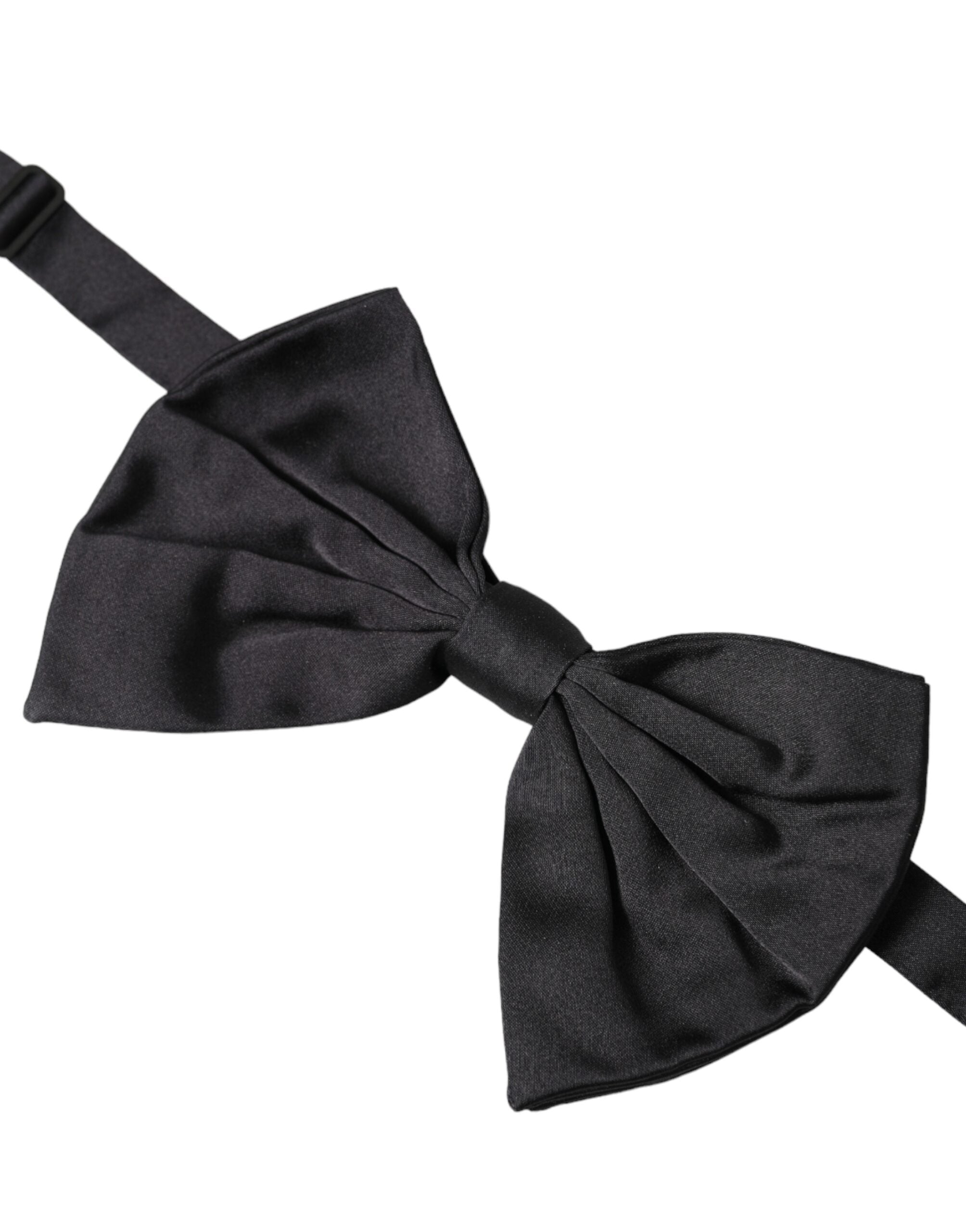 Dolce & Gabbana Black Satin Silk Adjustable Neck Men Bow Tie - Luksusmuotia Dolce & Gabbana - Tutustu YVES JAVANNI® 