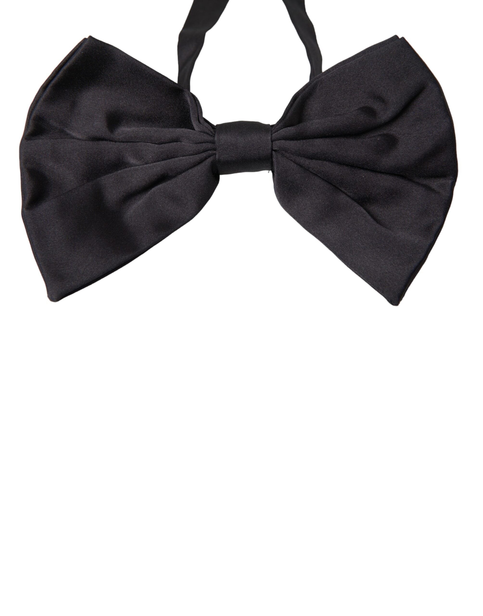 Dolce & Gabbana Black Satin Silk Adjustable Neck Men Bow Tie - Luksusmuotia Dolce & Gabbana - Tutustu YVES JAVANNI® 