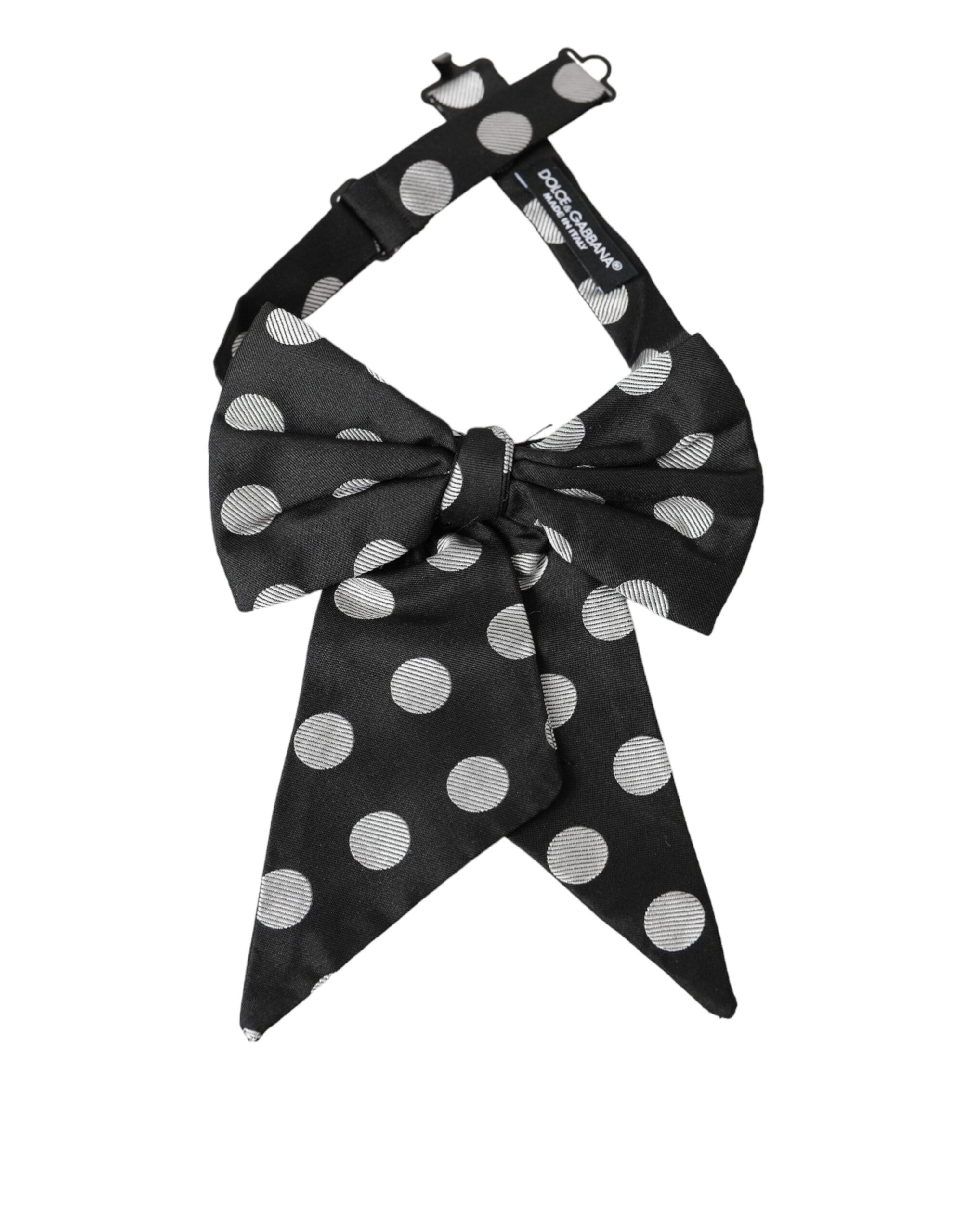 Dolce & Gabbana Black Polka Dots Ribbon Adjustable Neck Bow Tie - Luksusmuotia Dolce & Gabbana - Tutustu YVES JAVANNI® 