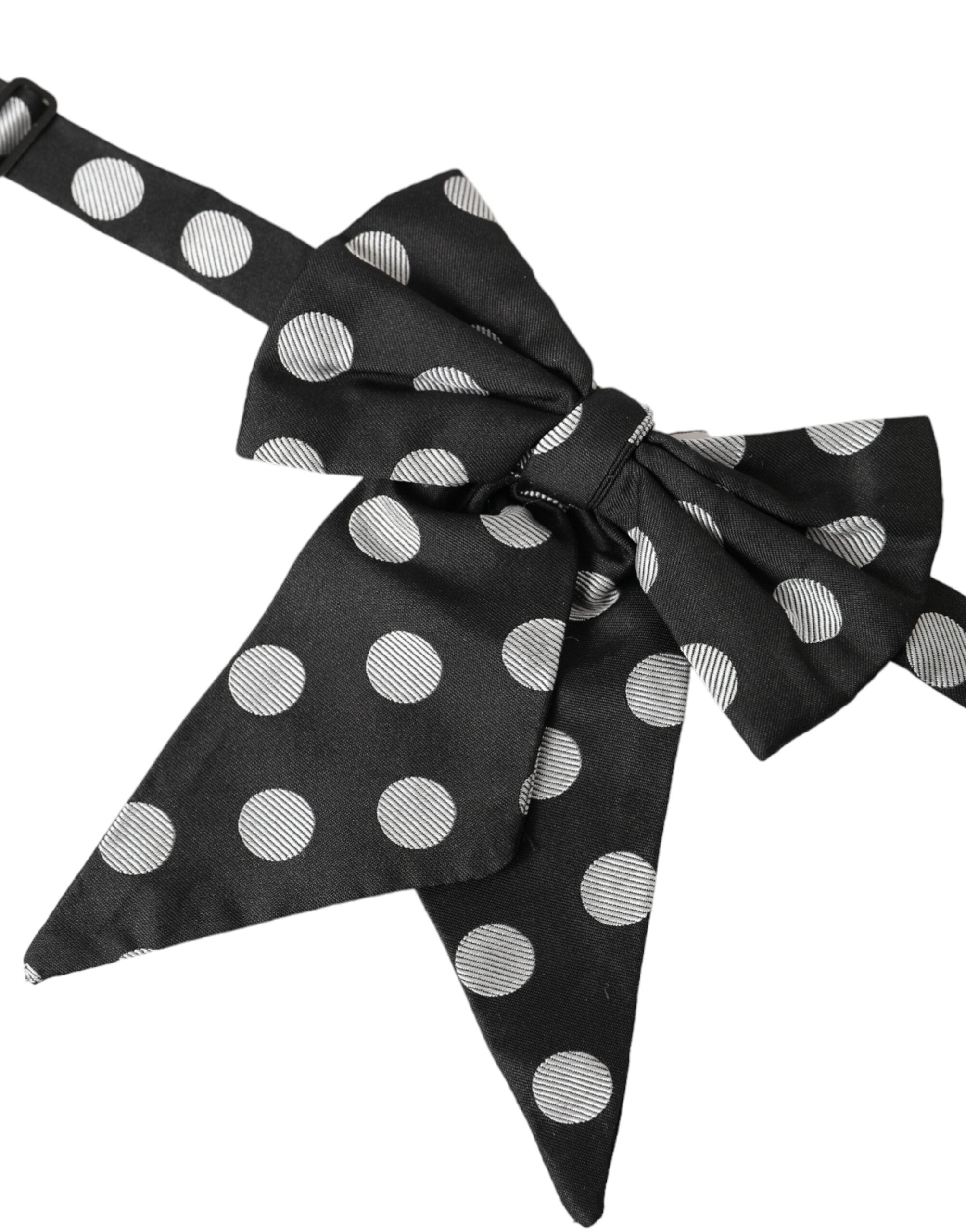 Dolce & Gabbana Black Polka Dots Ribbon Adjustable Neck Bow Tie - Luksusmuotia Dolce & Gabbana - Tutustu YVES JAVANNI® 