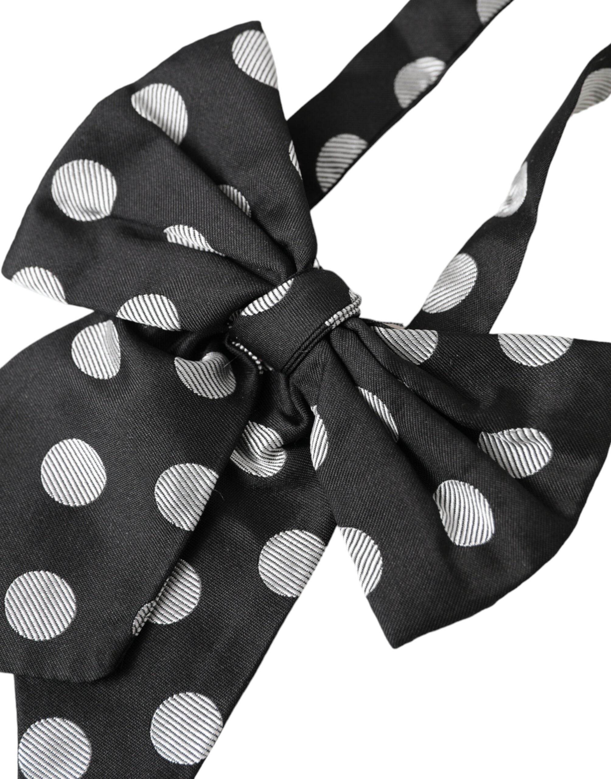 Dolce & Gabbana Black Polka Dots Ribbon Adjustable Neck Bow Tie - Luksusmuotia Dolce & Gabbana - Tutustu YVES JAVANNI® 